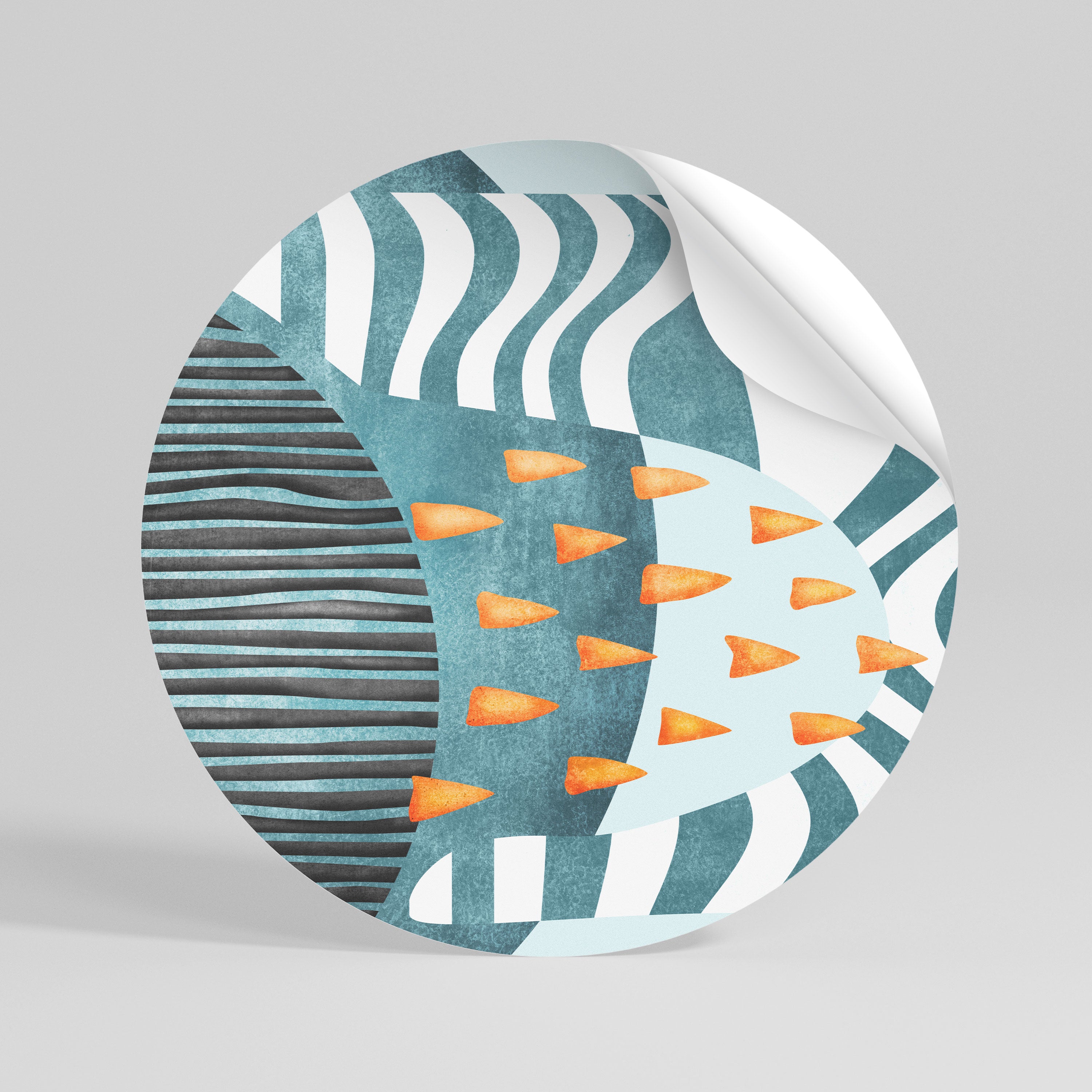 SHROUDED SHAPES Peel and Stick Round Sticker