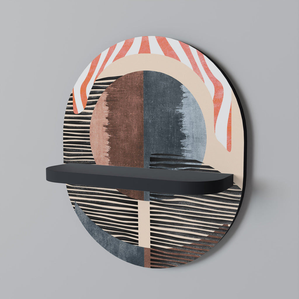 WHISPERS OF FORM Prateleira Oval Decorativa em Acabamento Preto