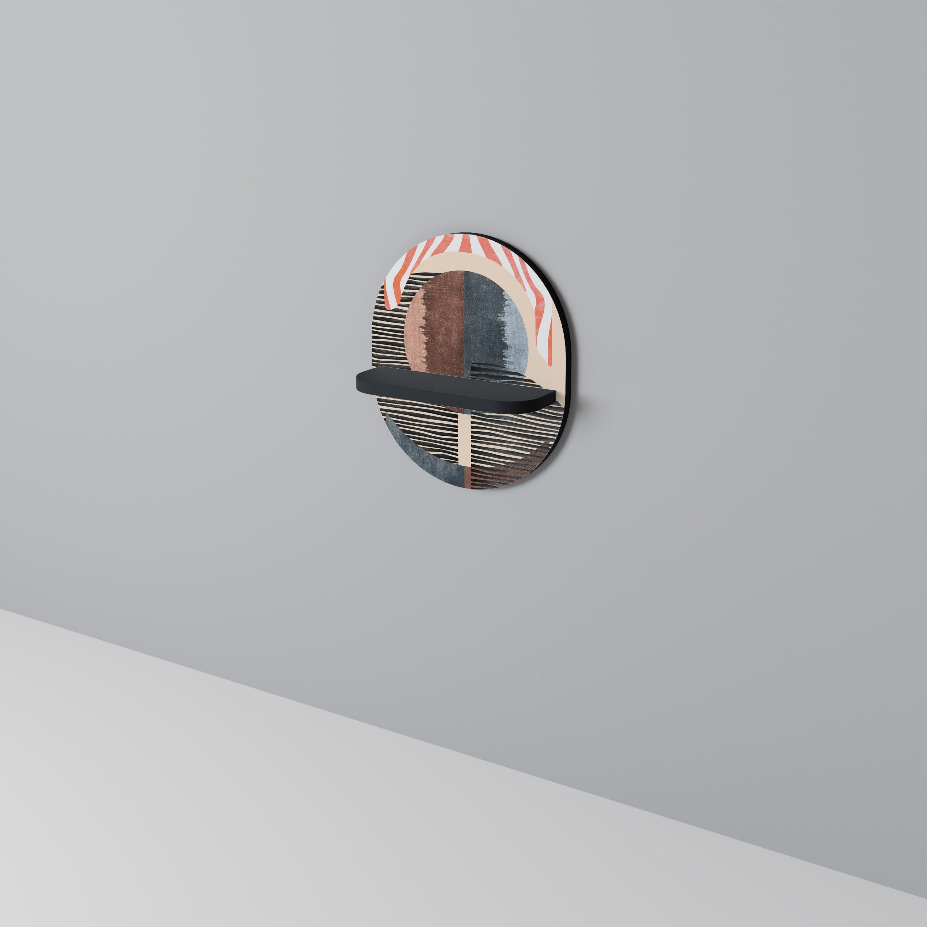 WHISPERS OF FORM Prateleira Oval Decorativa em Acabamento Preto