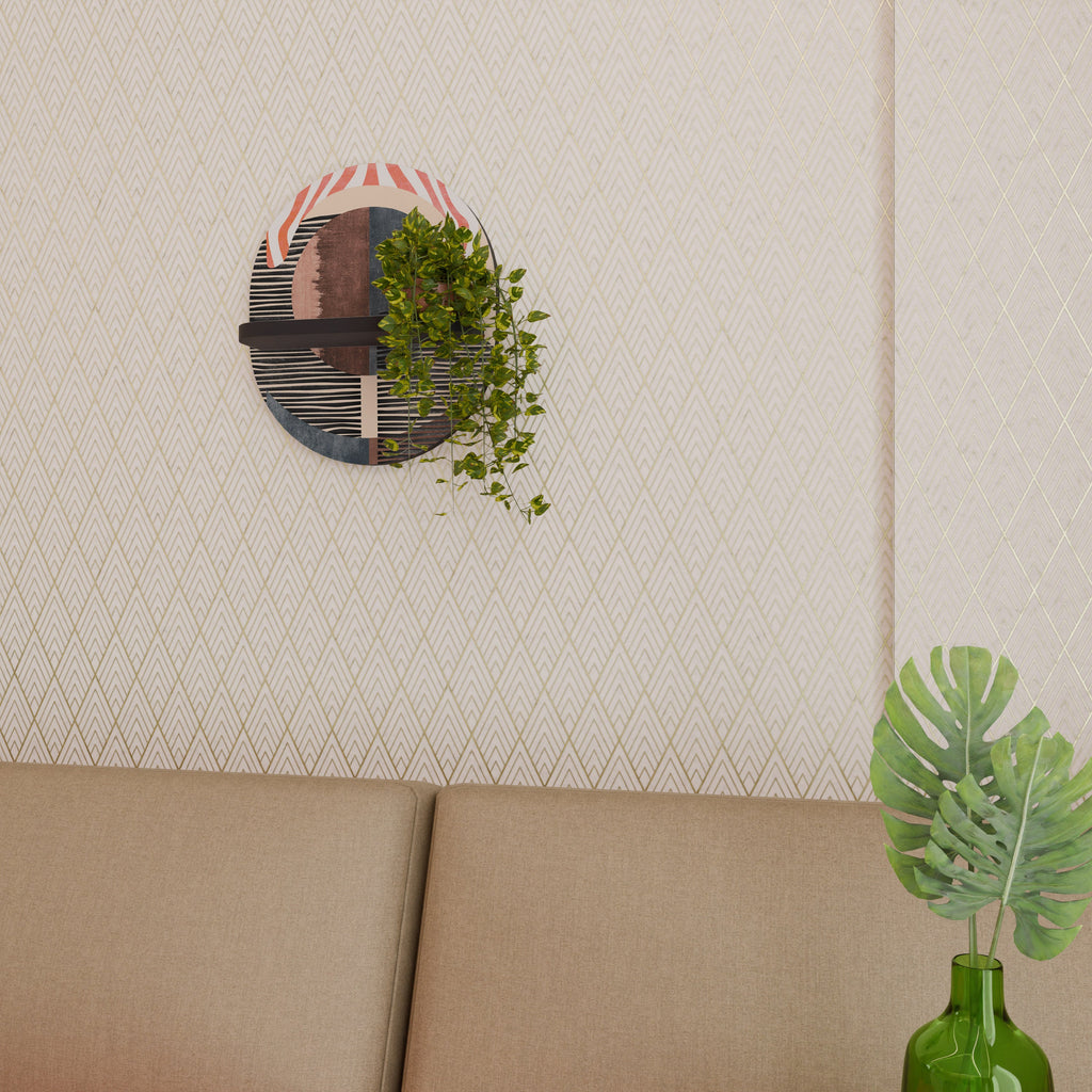 WHISPERS OF FORM Prateleira Oval Decorativa em Acabamento Preto