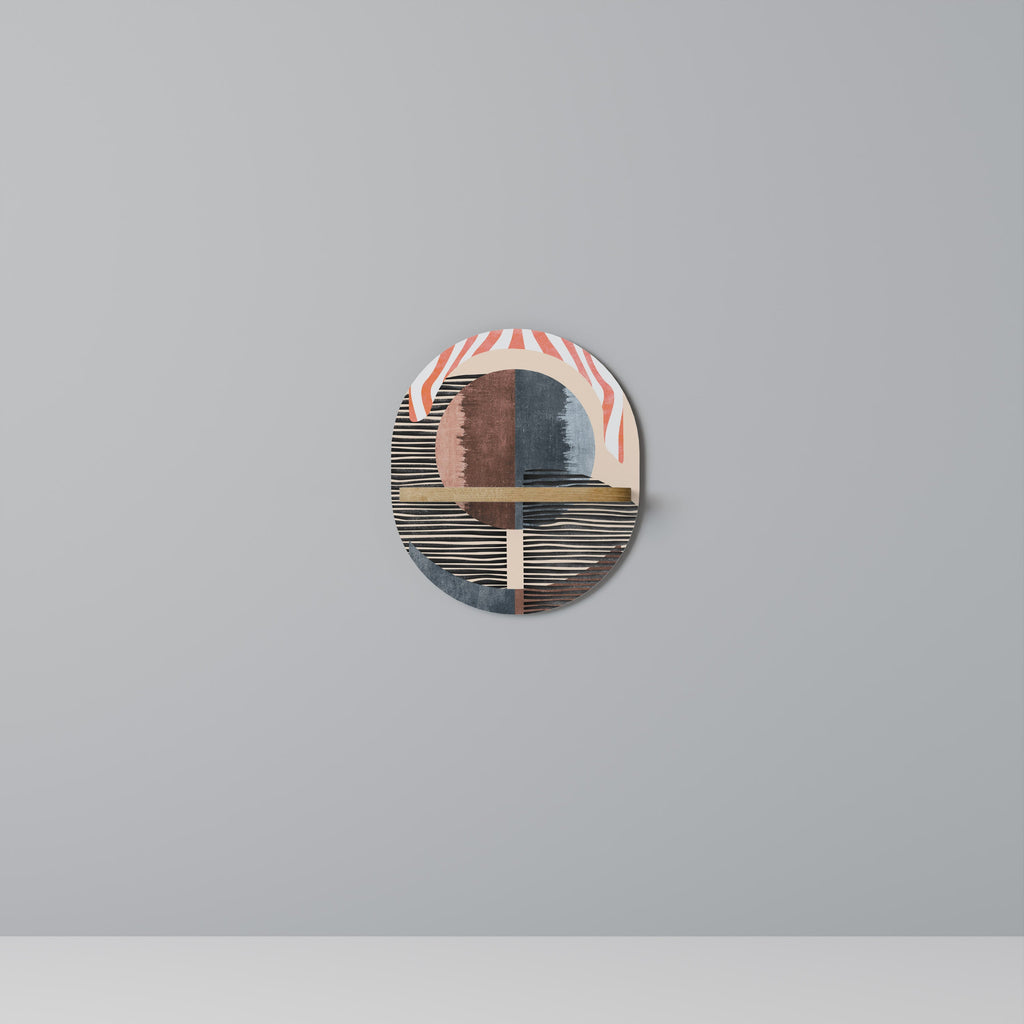 WHISPERS OF FORM Prateleira Oval Decorativa em Efeito Carvalho