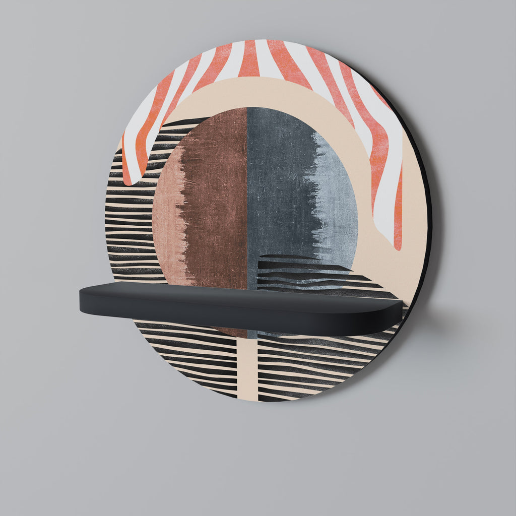 WHISPERS OF FORM Prateleira Redonda Decorativa em Acabamento Preto