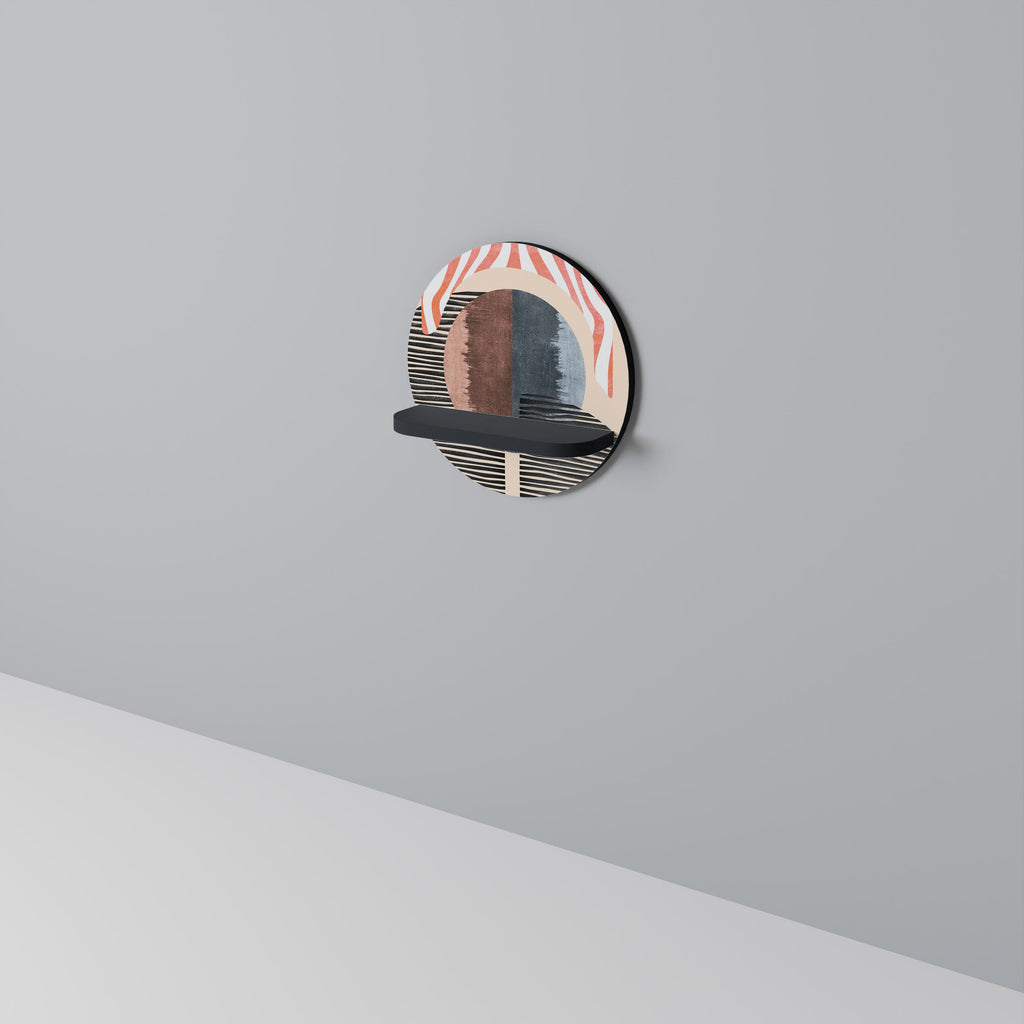 WHISPERS OF FORM Prateleira Redonda Decorativa em Acabamento Preto