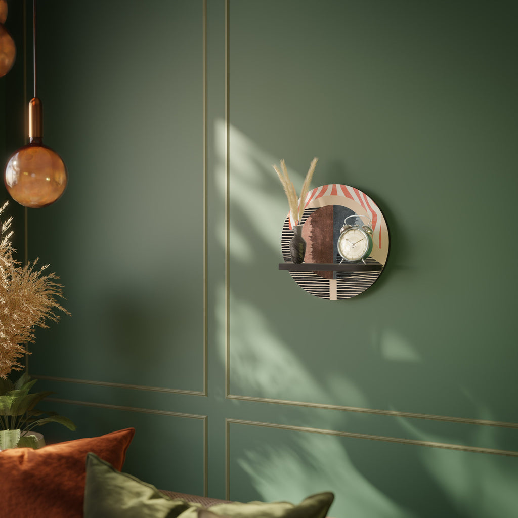 WHISPERS OF FORM Prateleira Redonda Decorativa em Acabamento Preto