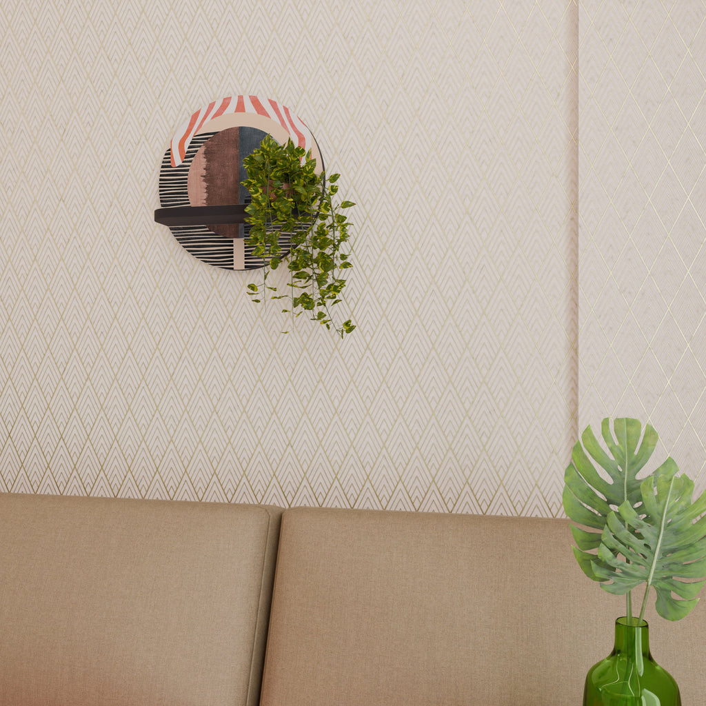 WHISPERS OF FORM Prateleira Redonda Decorativa em Acabamento Preto