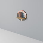 WHISPERS OF FORM Prateleira Redonda Decorativa em Efeito Carvalho