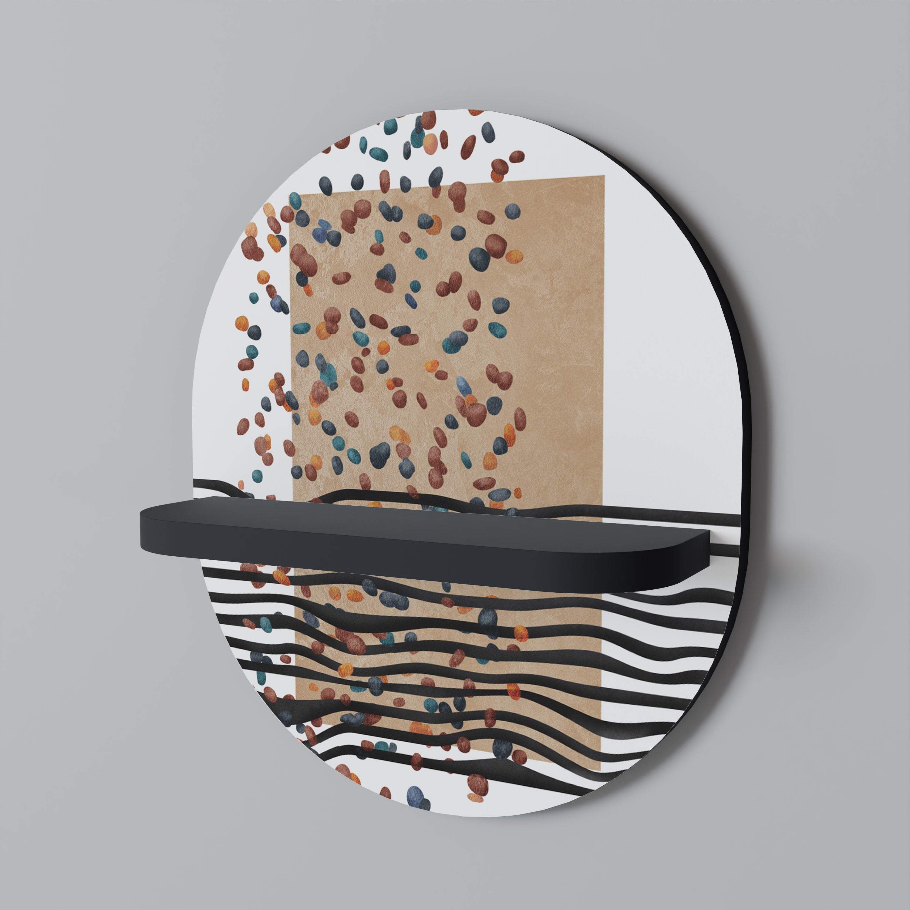 IMAGINARY RAIN Prateleira Oval Decorativa em Acabamento Preto