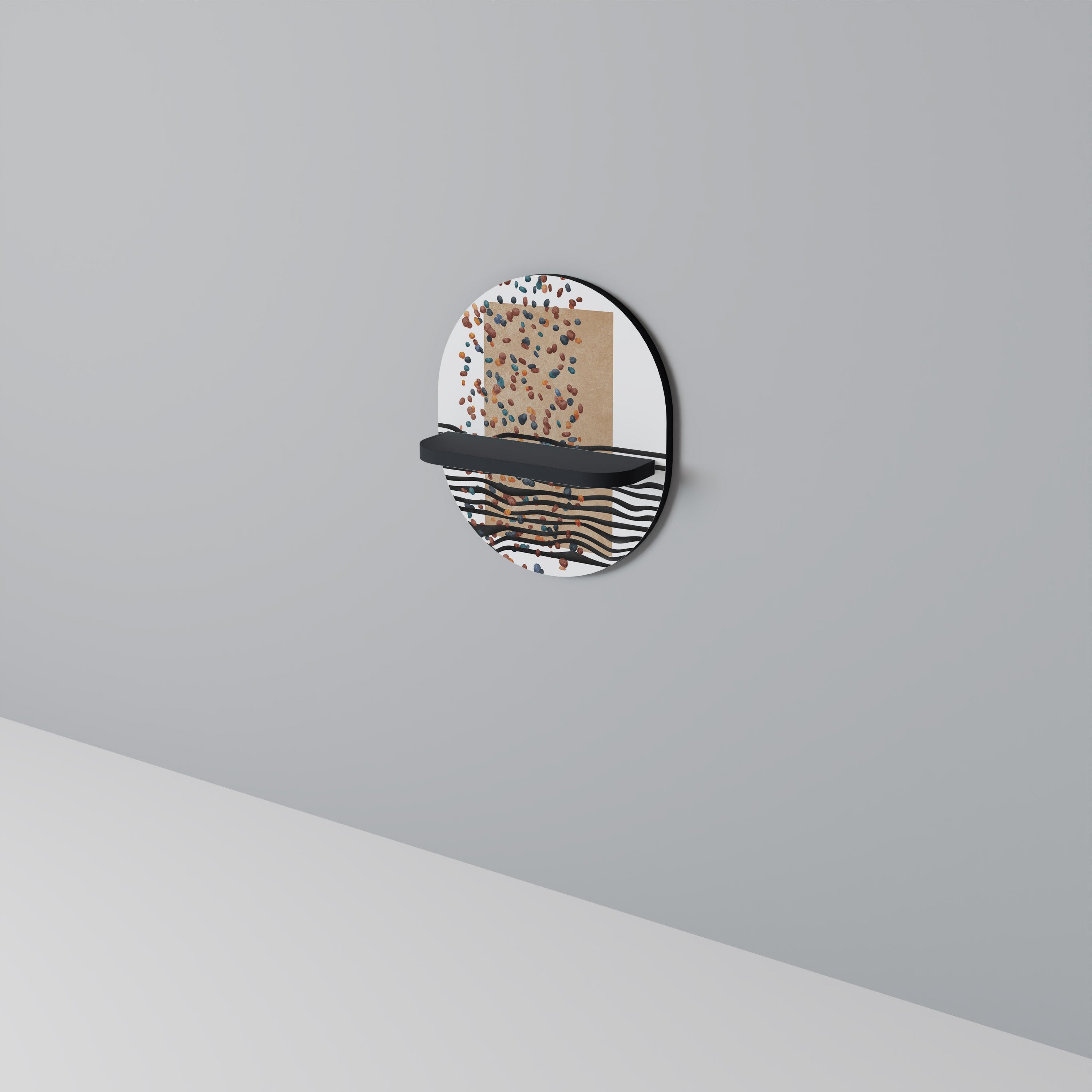 IMAGINARY RAIN Prateleira Oval Decorativa em Acabamento Preto