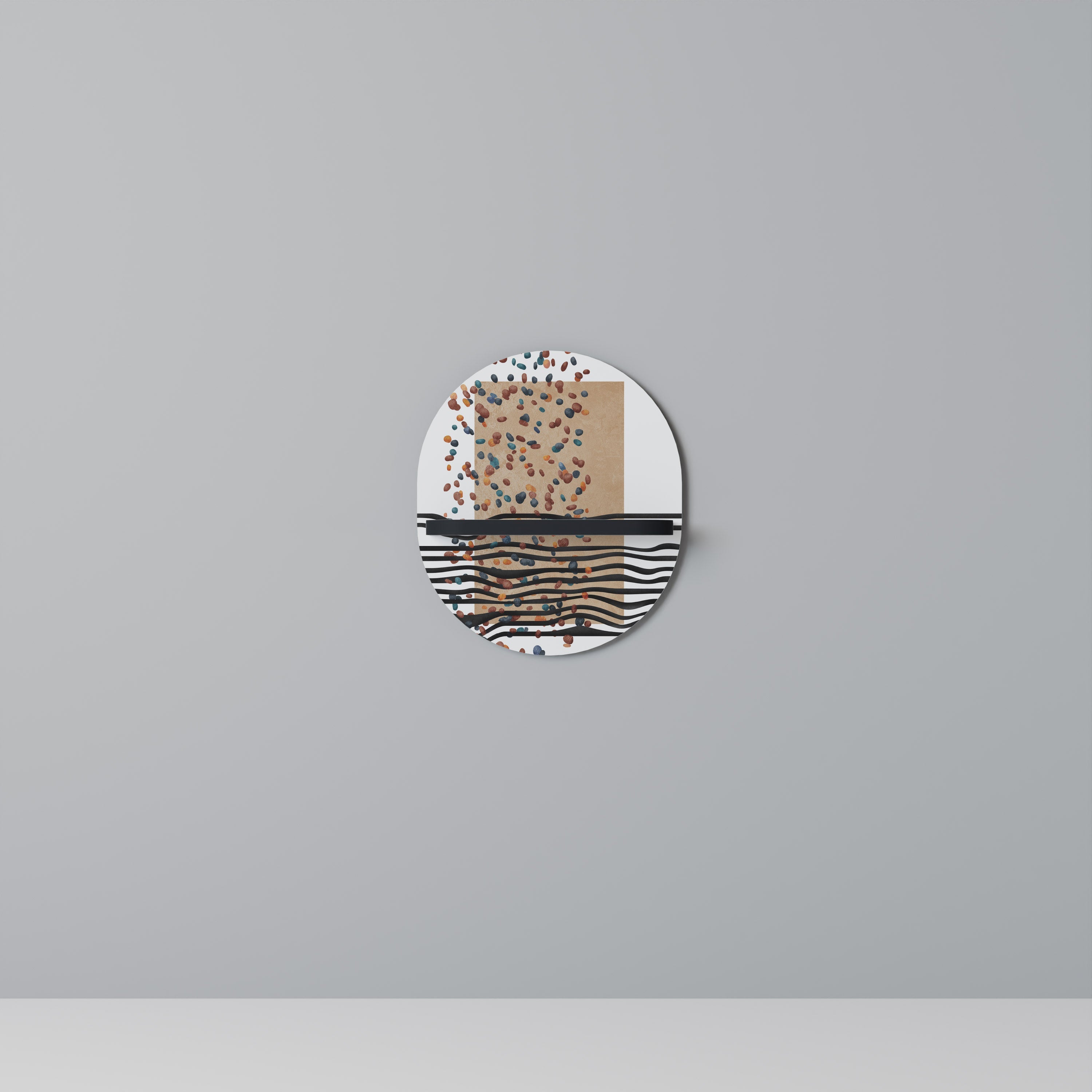 IMAGINARY RAIN Prateleira Oval Decorativa em Acabamento Preto