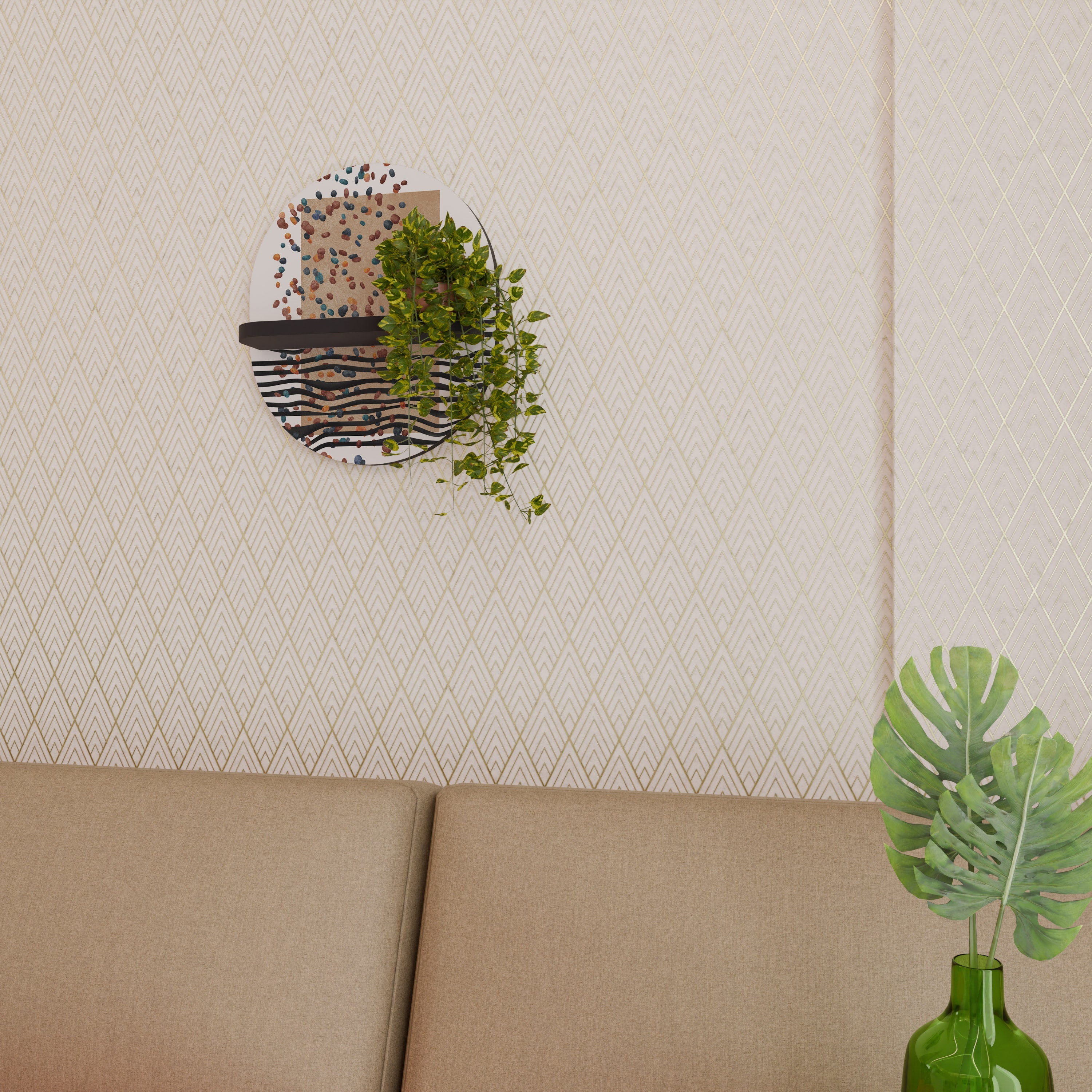 IMAGINARY RAIN Prateleira Oval Decorativa em Acabamento Preto