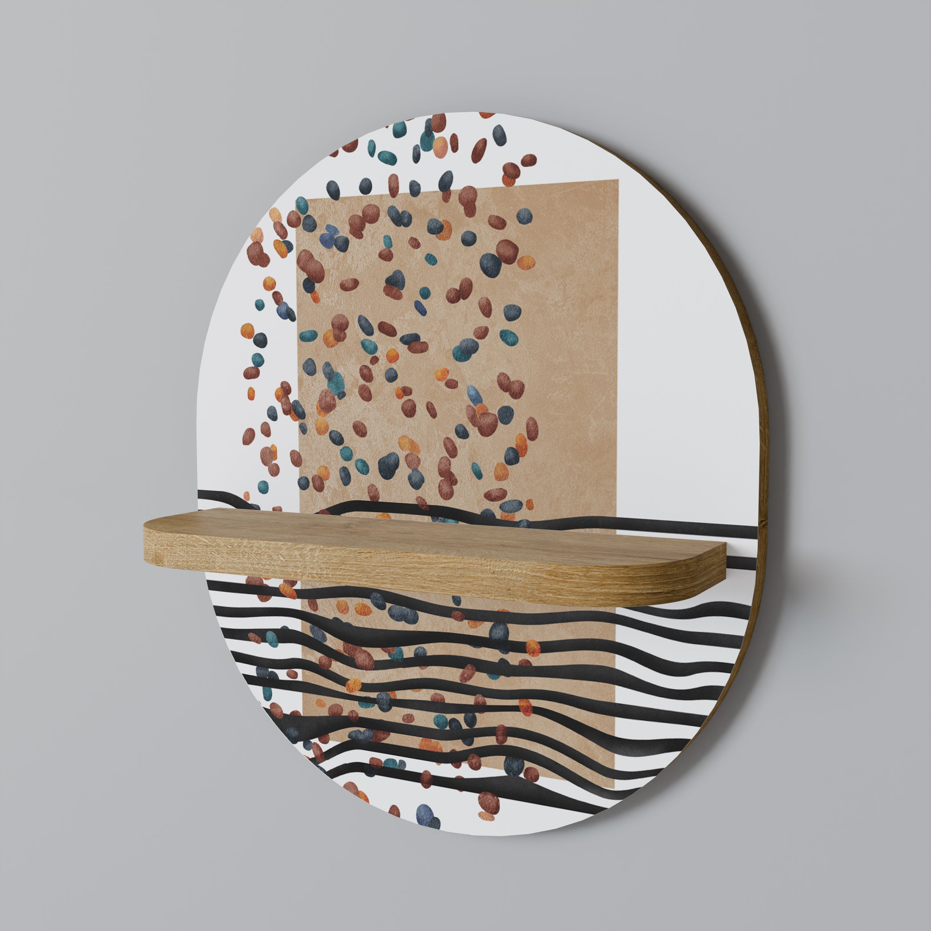 IMAGINARY RAIN Prateleira Oval Decorativa em Efeito Carvalho