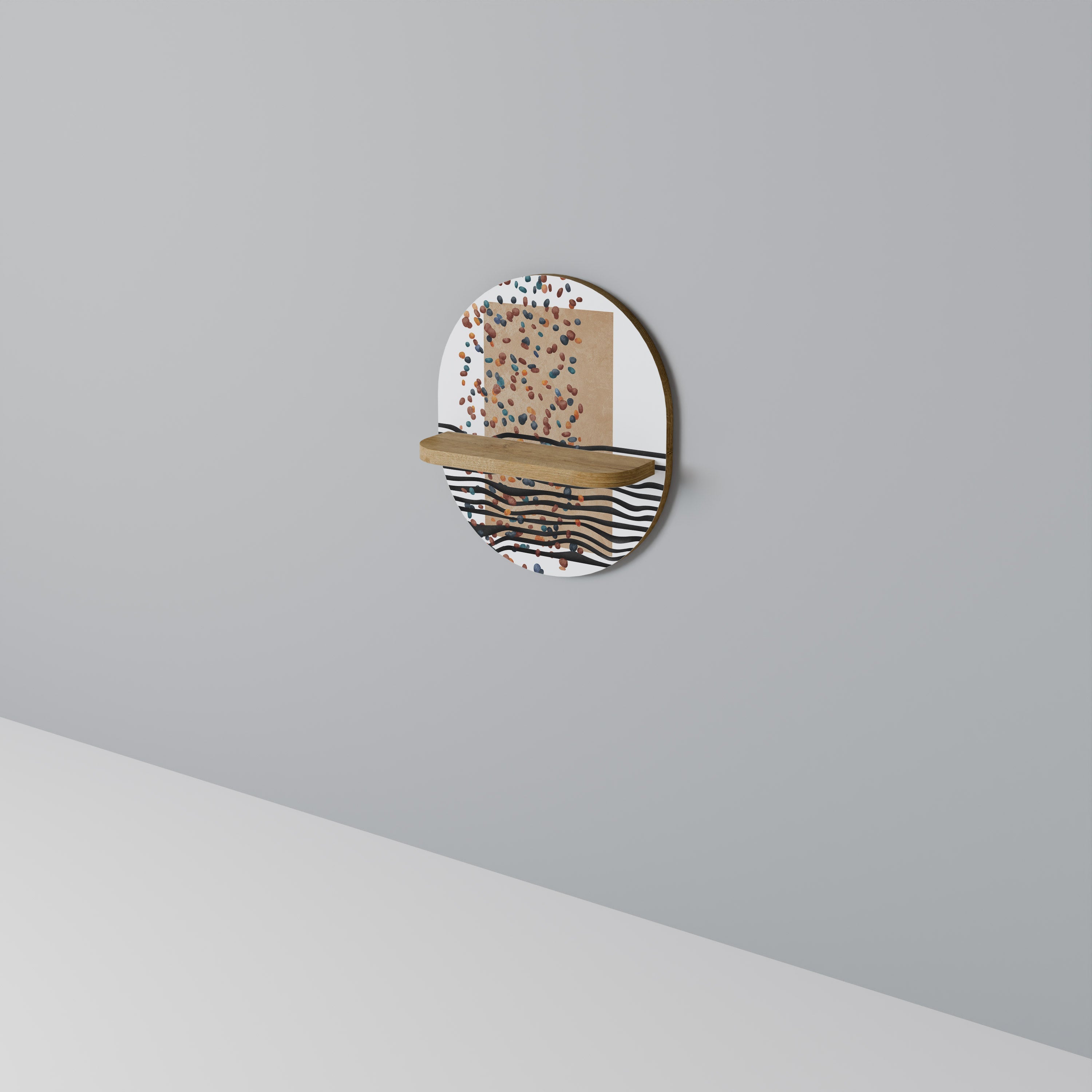 IMAGINARY RAIN Prateleira Oval Decorativa em Efeito Carvalho