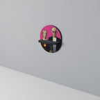 AMERICAN GOTHIC BLING Prateleira Oval Decorativa em Acabamento Preto