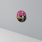 AMERICAN GOTHIC BLING Prateleira Oval Decorativa em Efeito Carvalho