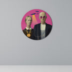 AMERICAN GOTHIC ALIEN Quadro Redondo Decorativo