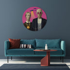 AMERICAN GOTHIC ALIEN Quadro Redondo Decorativo