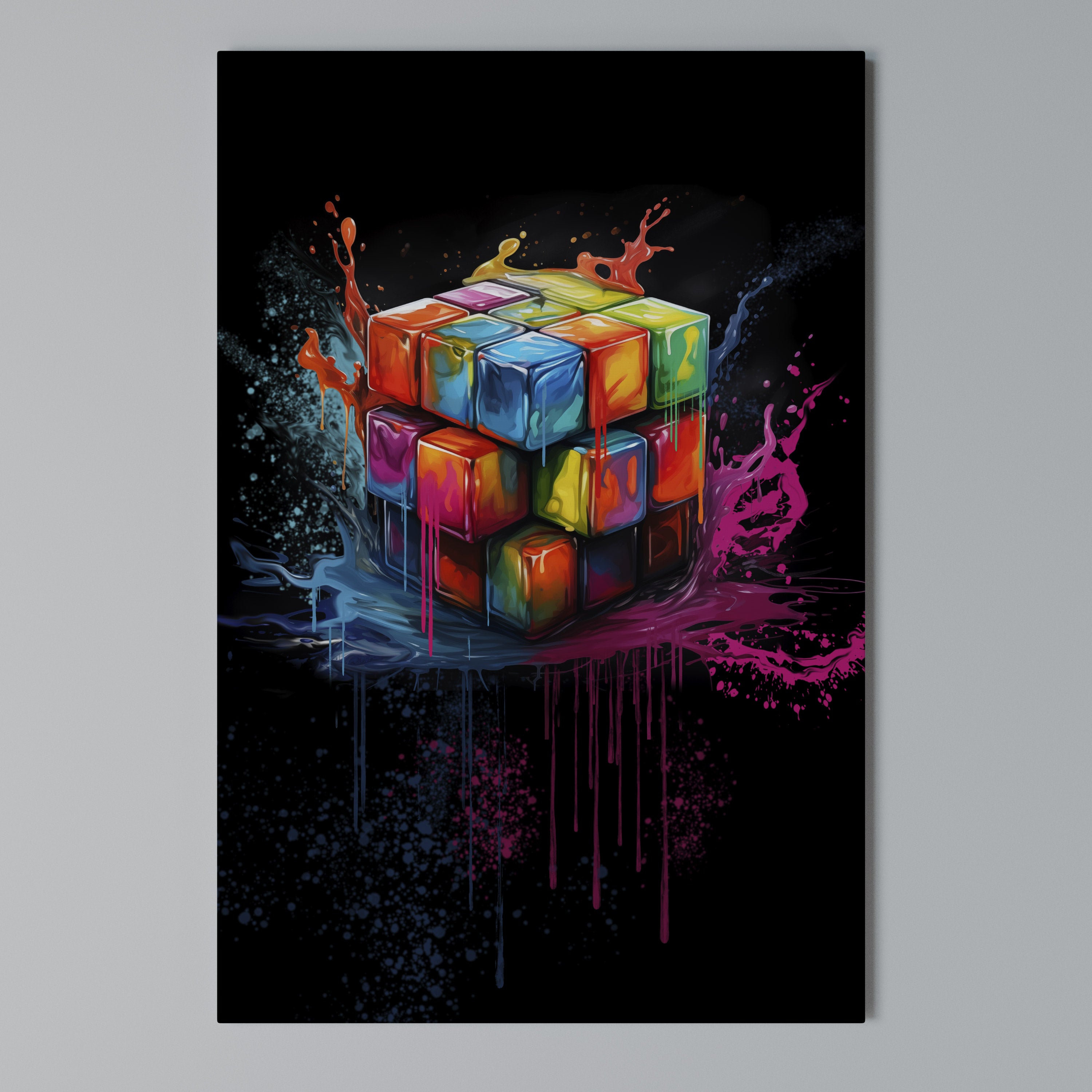 CUBE FUSION Quadro em tela vertical