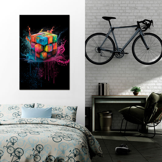 CUBE FUSION Quadro em tela vertical