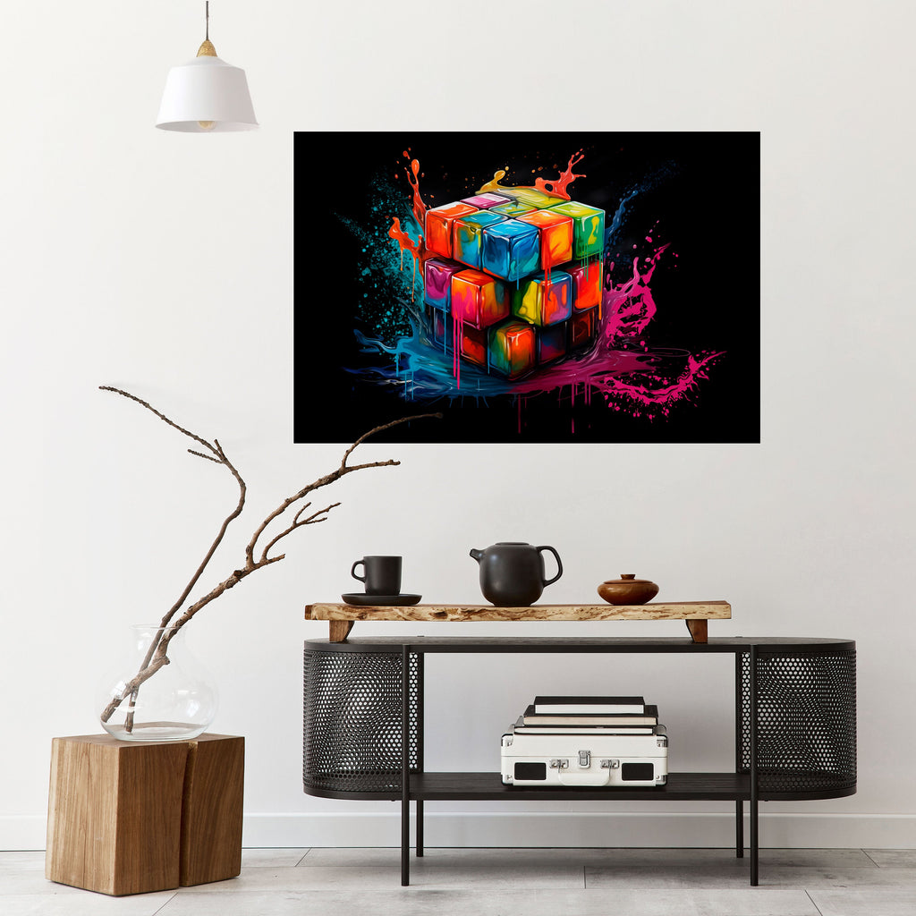 CUBE FUSION Poster Horizontal Autocolante