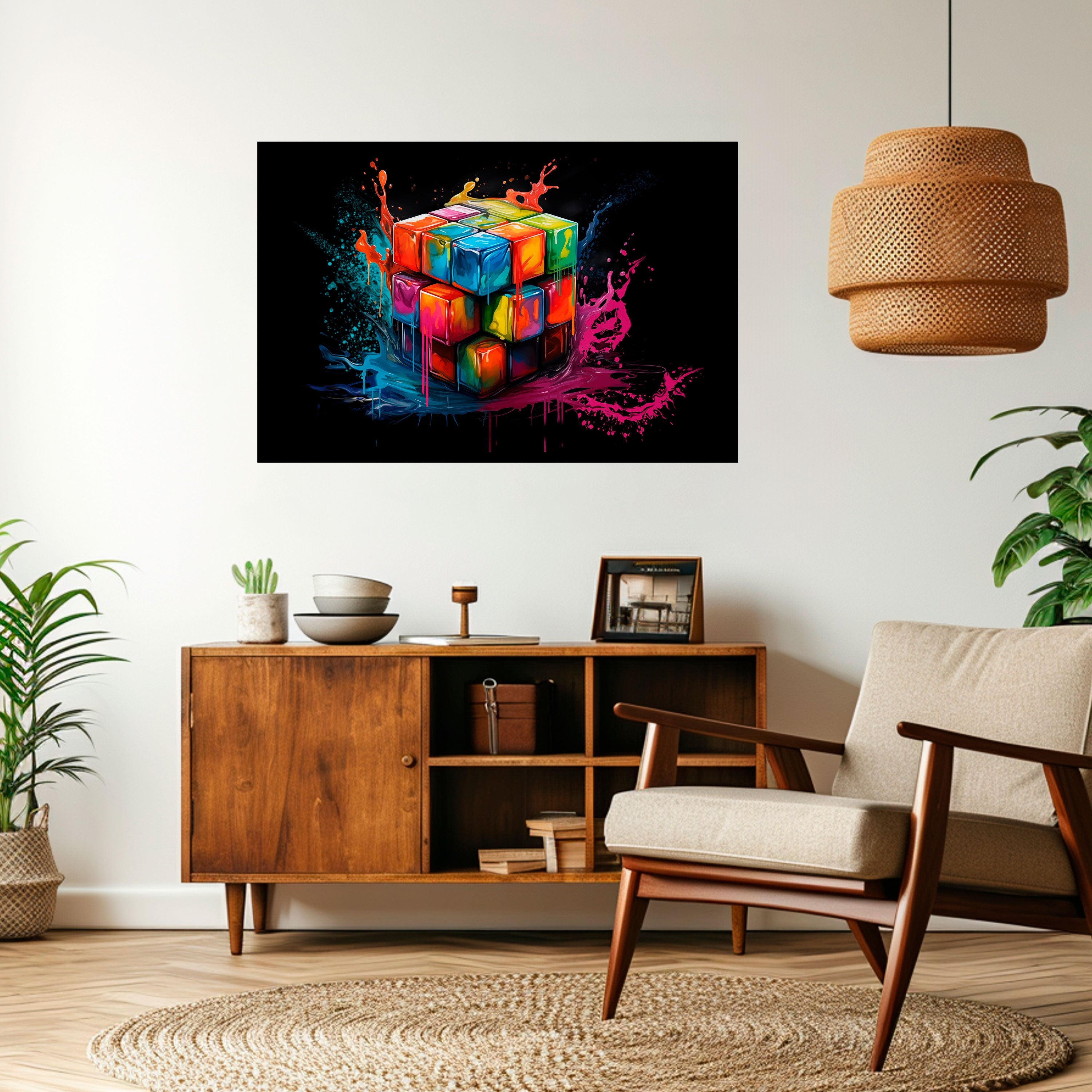 CUBE FUSION Poster Horizontal Autocolante