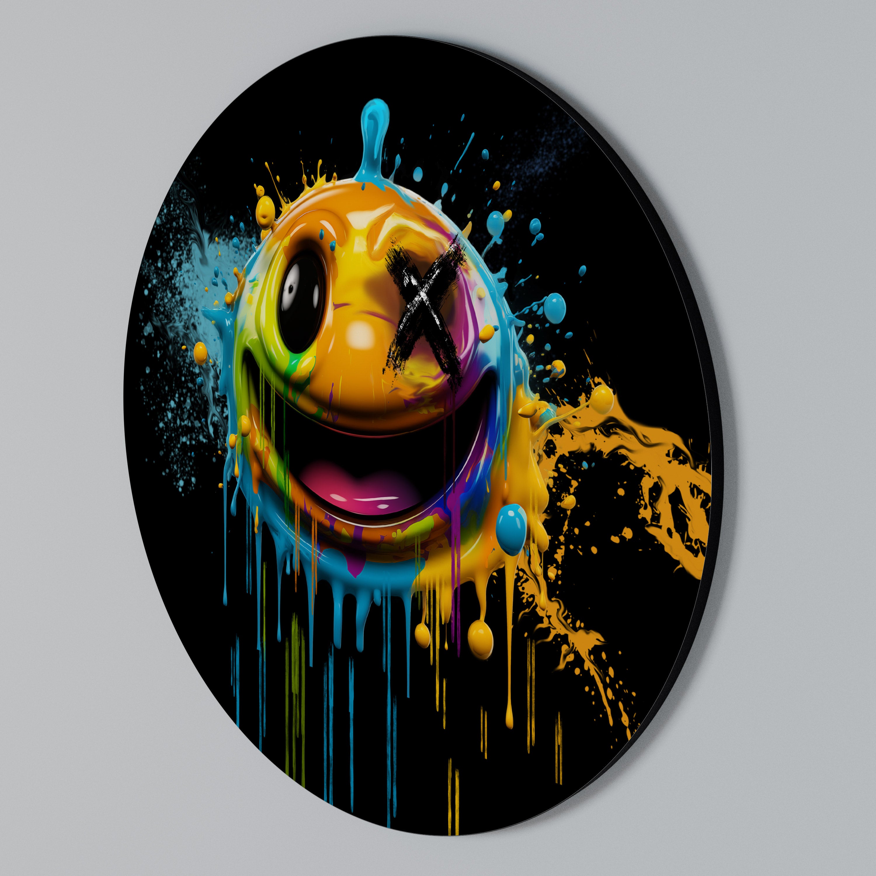 TRIPPY HAPPINESS Arte de Parede Redonda