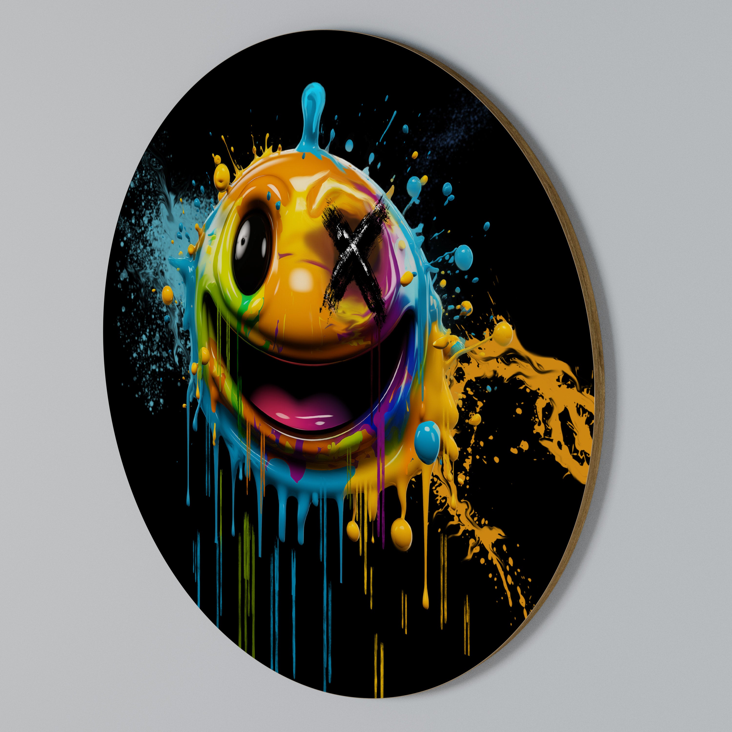 TRIPPY HAPPINESS Arte de Parede Redonda