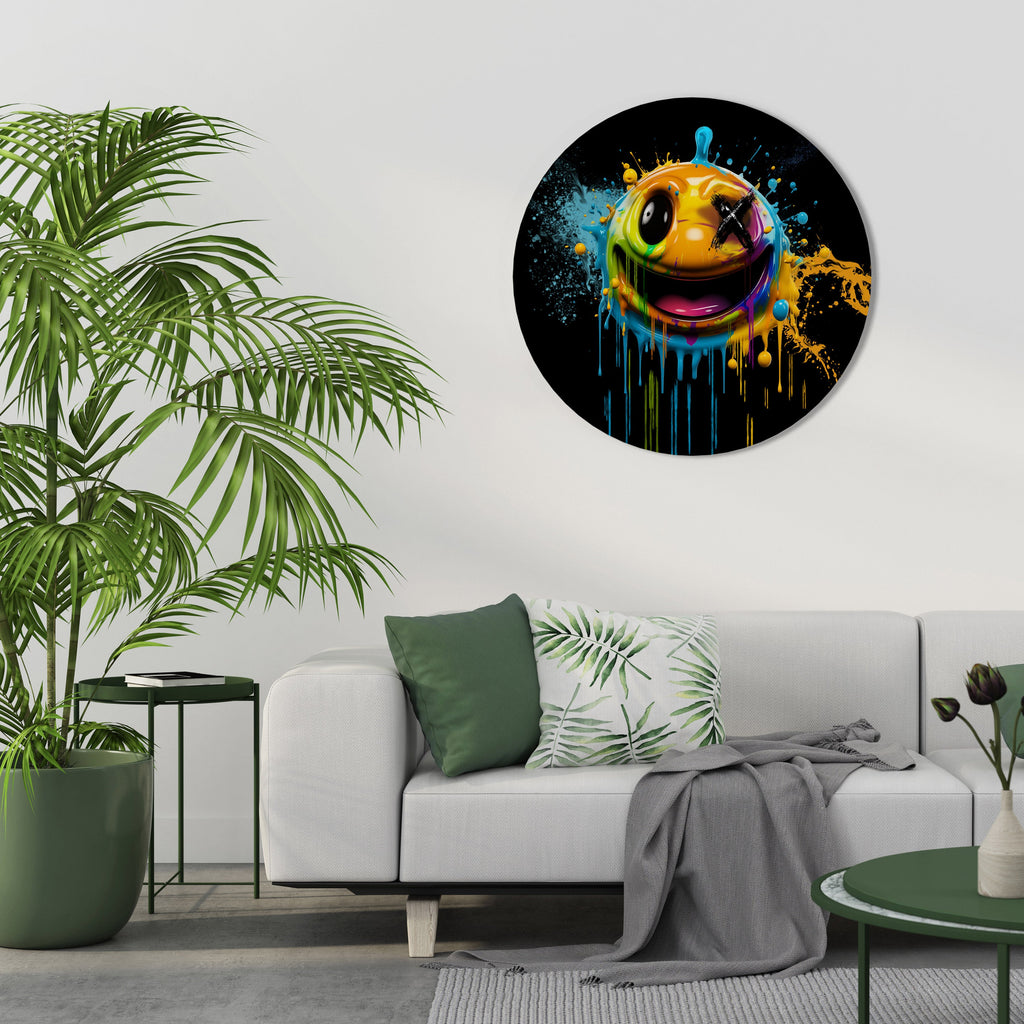 TRIPPY HAPPINESS Round Wall Art