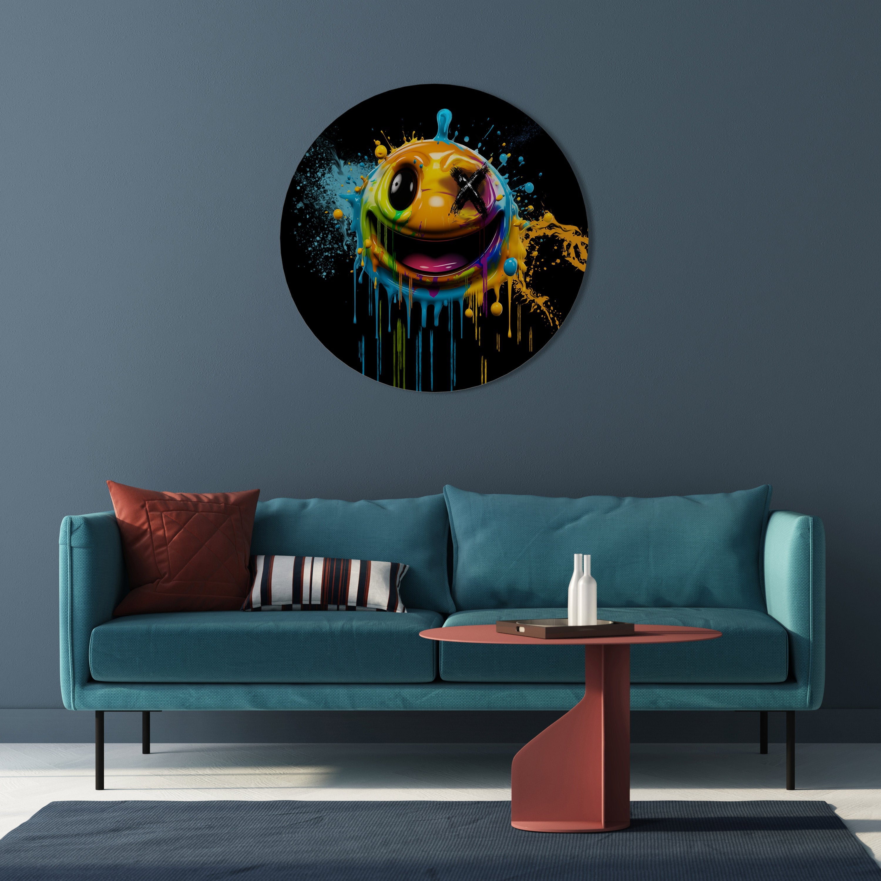 TRIPPY HAPPINESS Round Wall Art