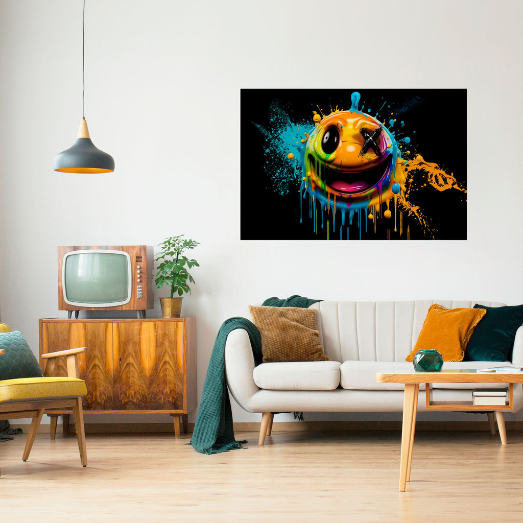 TRIPPY HAPPINESS Peel and Stick Horizontal Poster