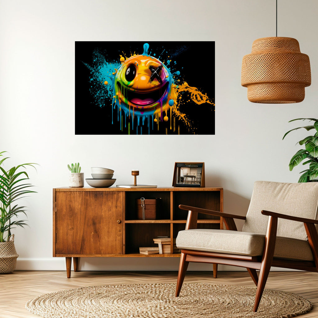 TRIPPY HAPPINESS Peel and Stick Horizontal Poster