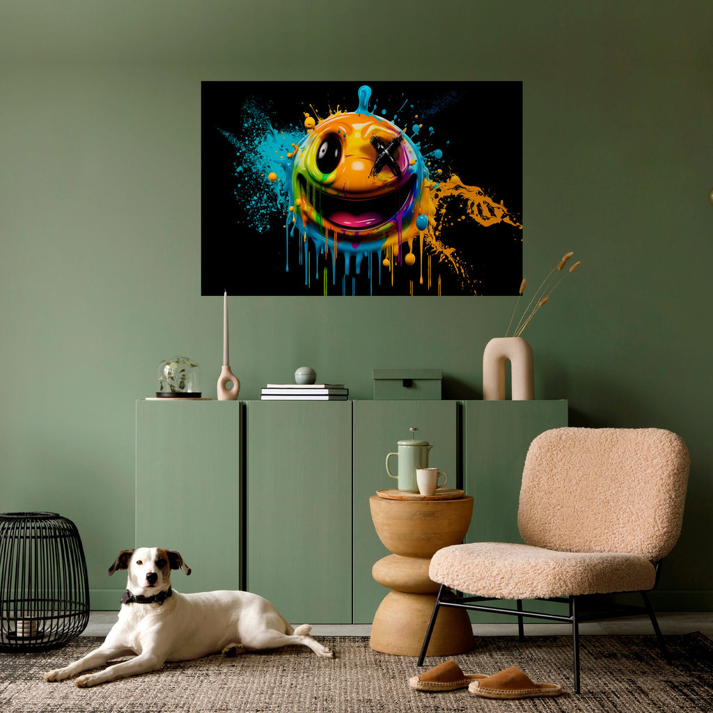 TRIPPY HAPPINESS Peel and Stick Horizontal Poster