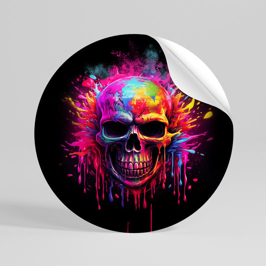 SKULL QUEST Autocolante Redondo Removível