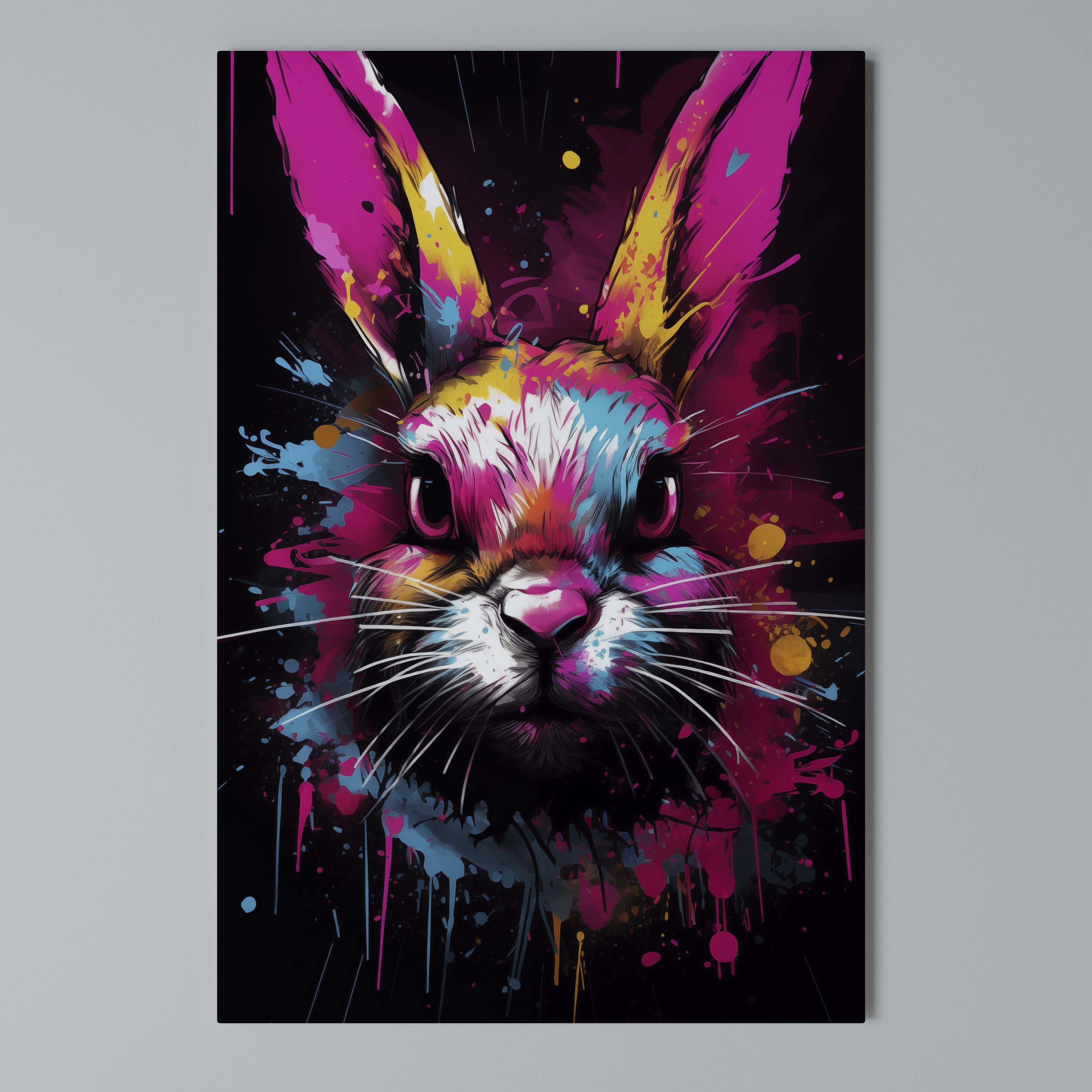 DON'T FOLLOW THE RABBIT Quadro em tela vertical