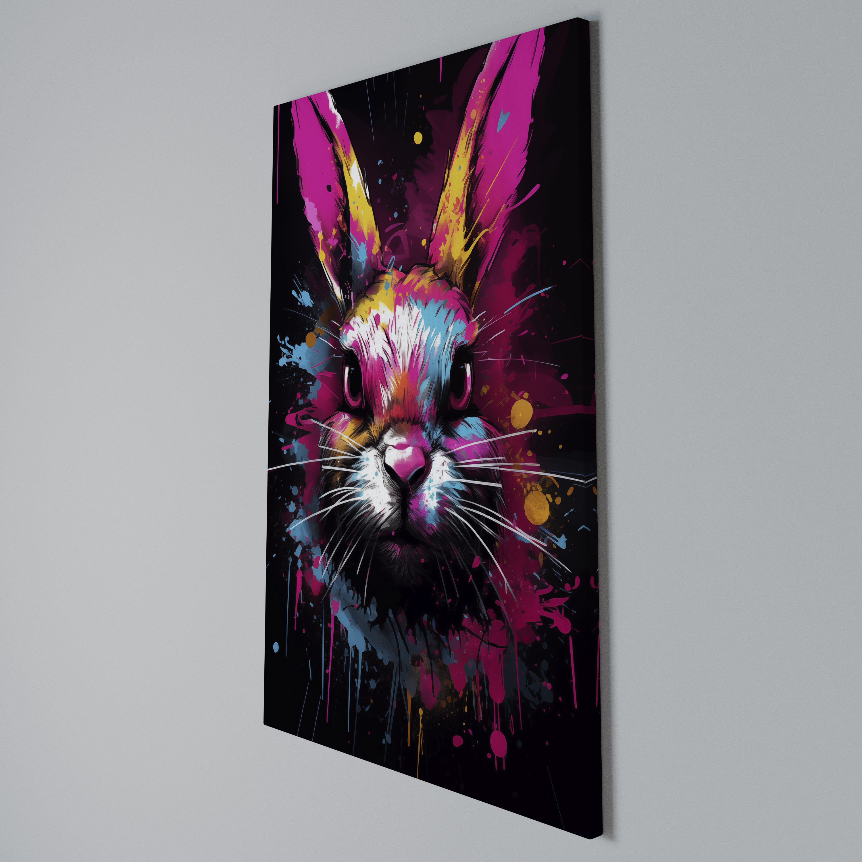 DON'T FOLLOW THE RABBIT Quadro em tela vertical