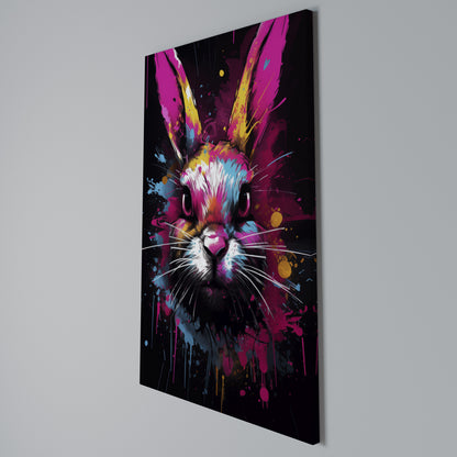 DON'T FOLLOW THE RABBIT Quadro em tela vertical