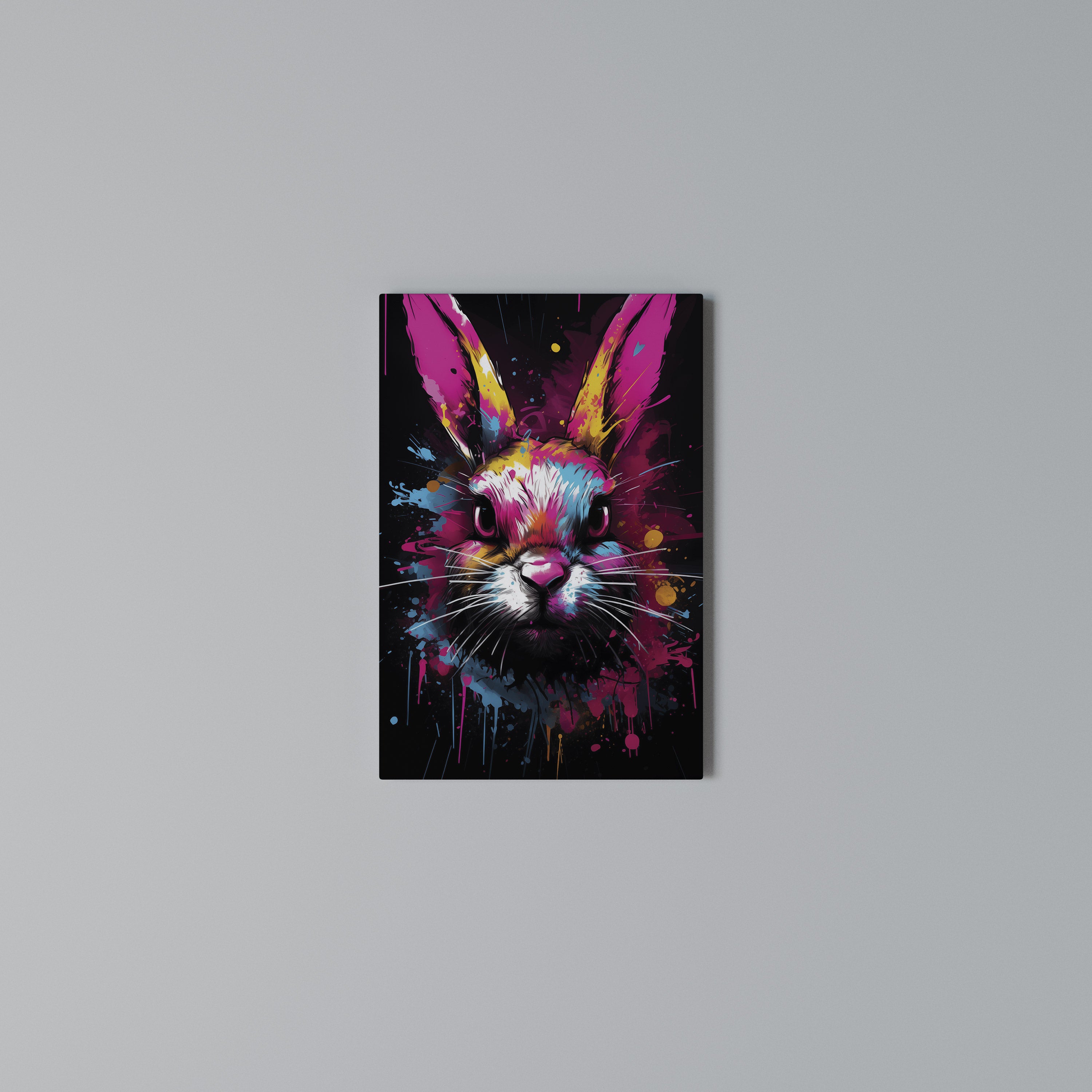 DON'T FOLLOW THE RABBIT Quadro em tela vertical