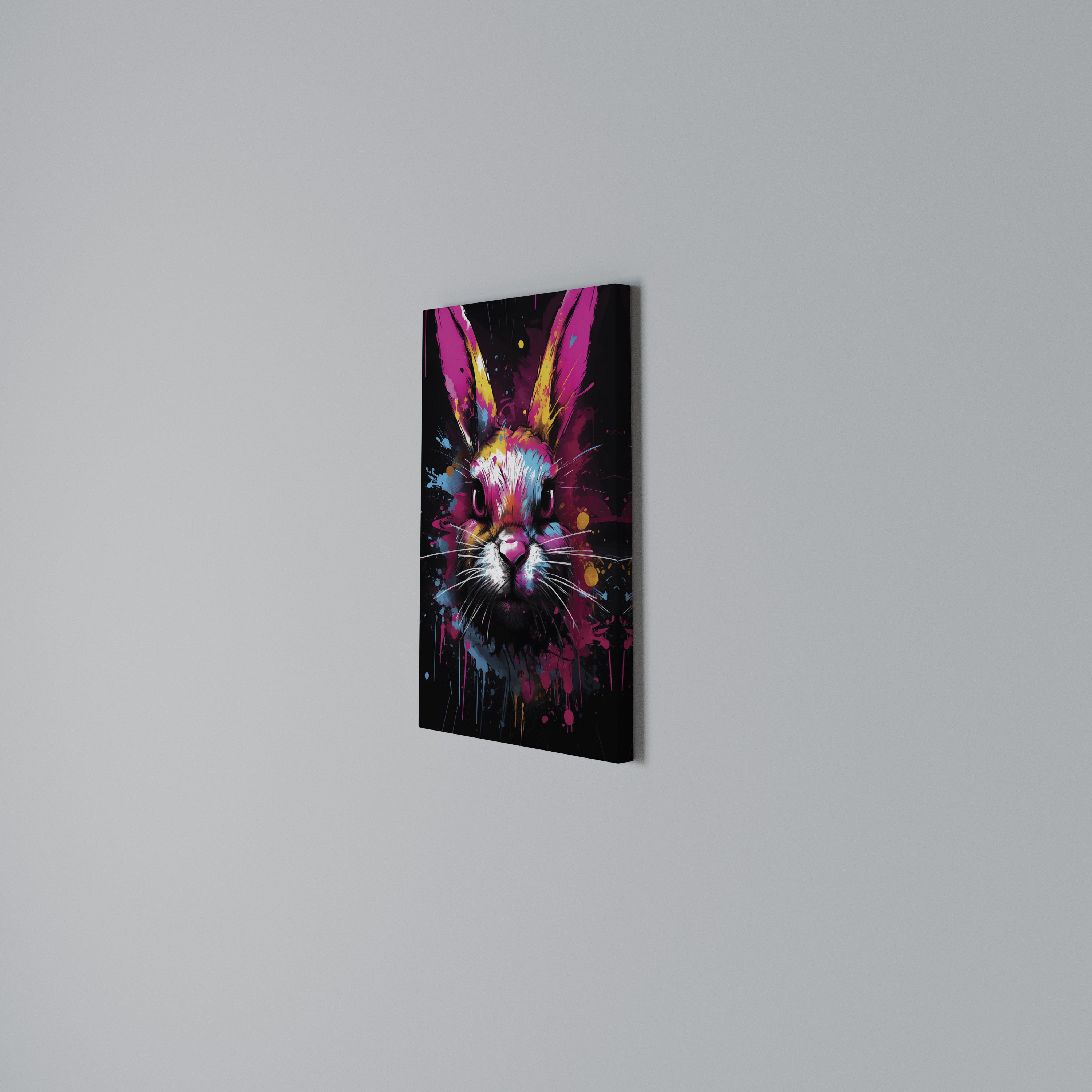 DON'T FOLLOW THE RABBIT Quadro em tela vertical