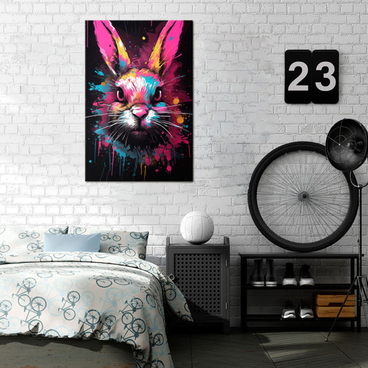 DON'T FOLLOW THE RABBIT Quadro em tela vertical