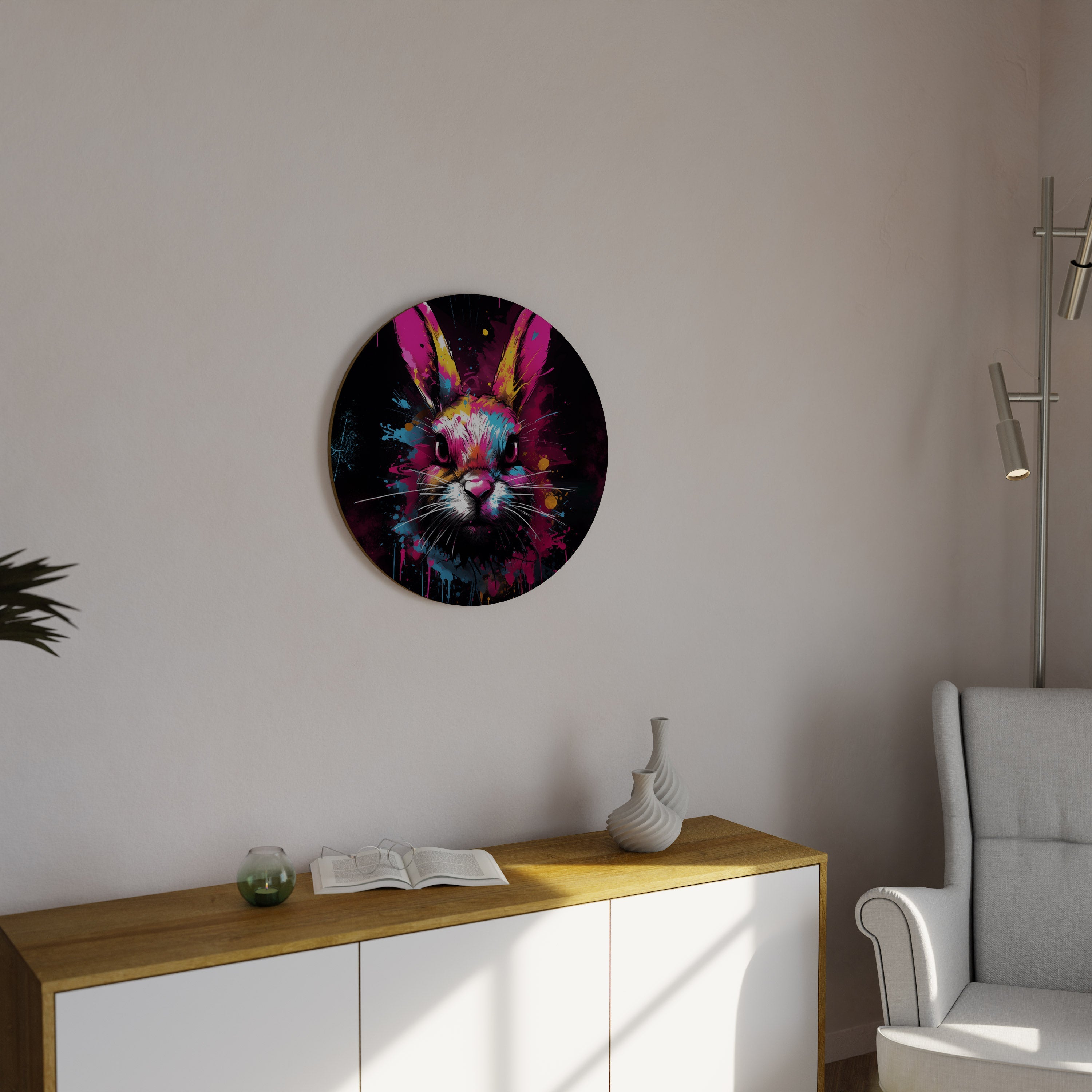DON'T FOLLOW THE RABBIT Quadro Redondo Decorativo