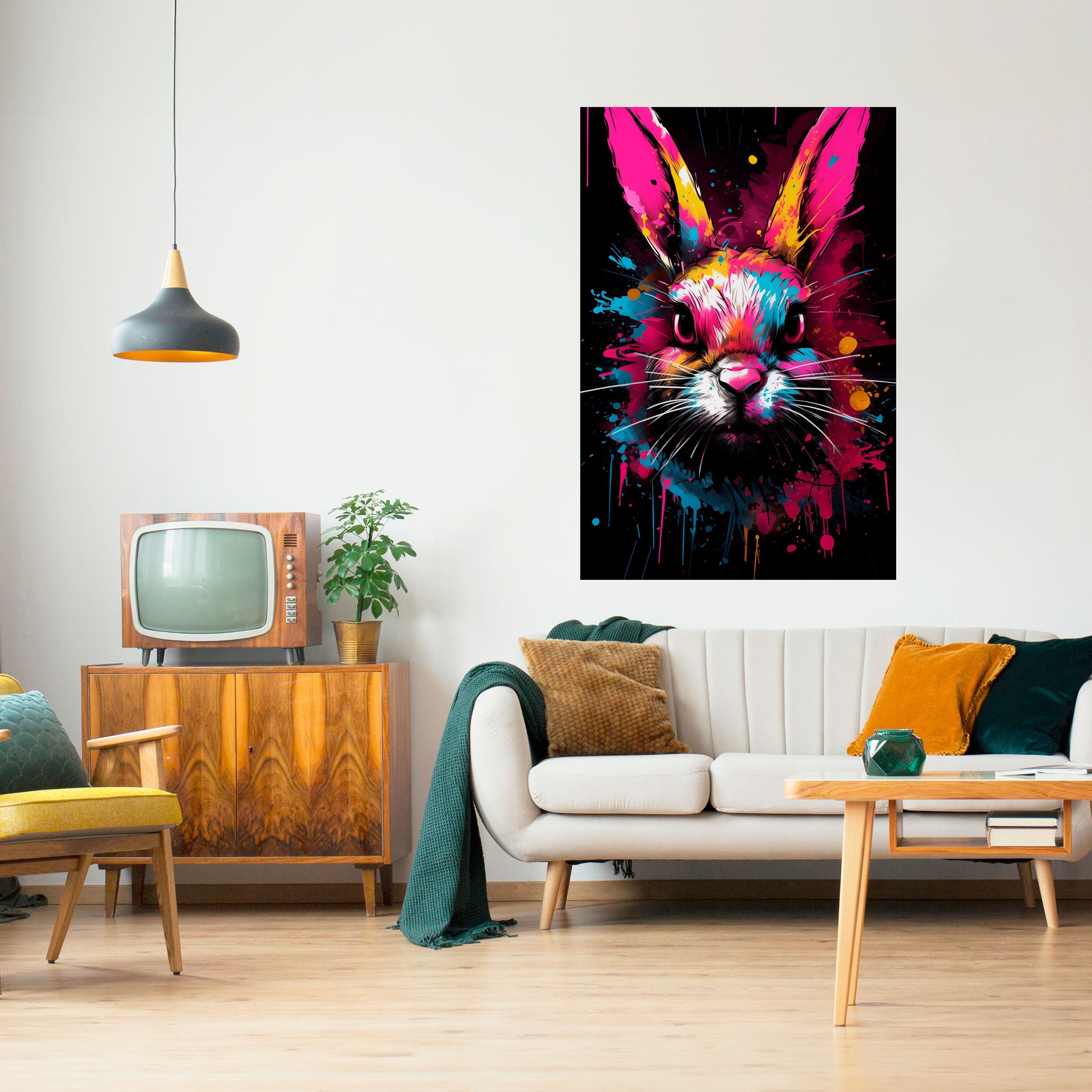 DON'T FOLLOW THE RABBIT Peel and Stick Vertical Poster