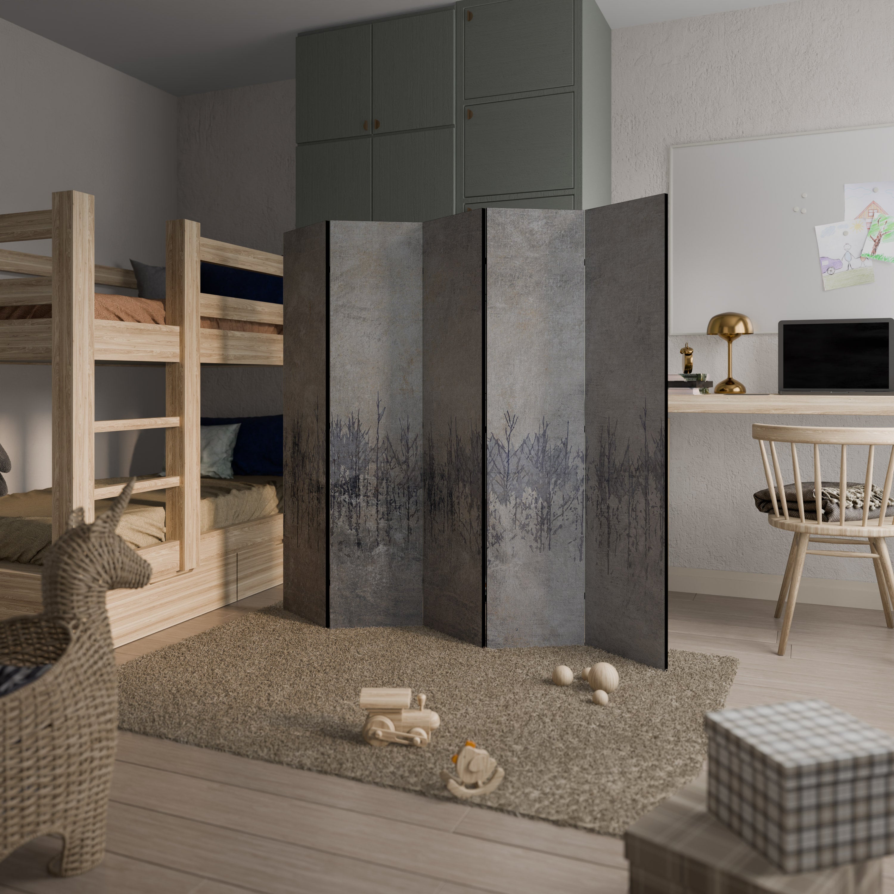 GHOSTS OF NATURE Biombo Decorativo de 5 Painéis