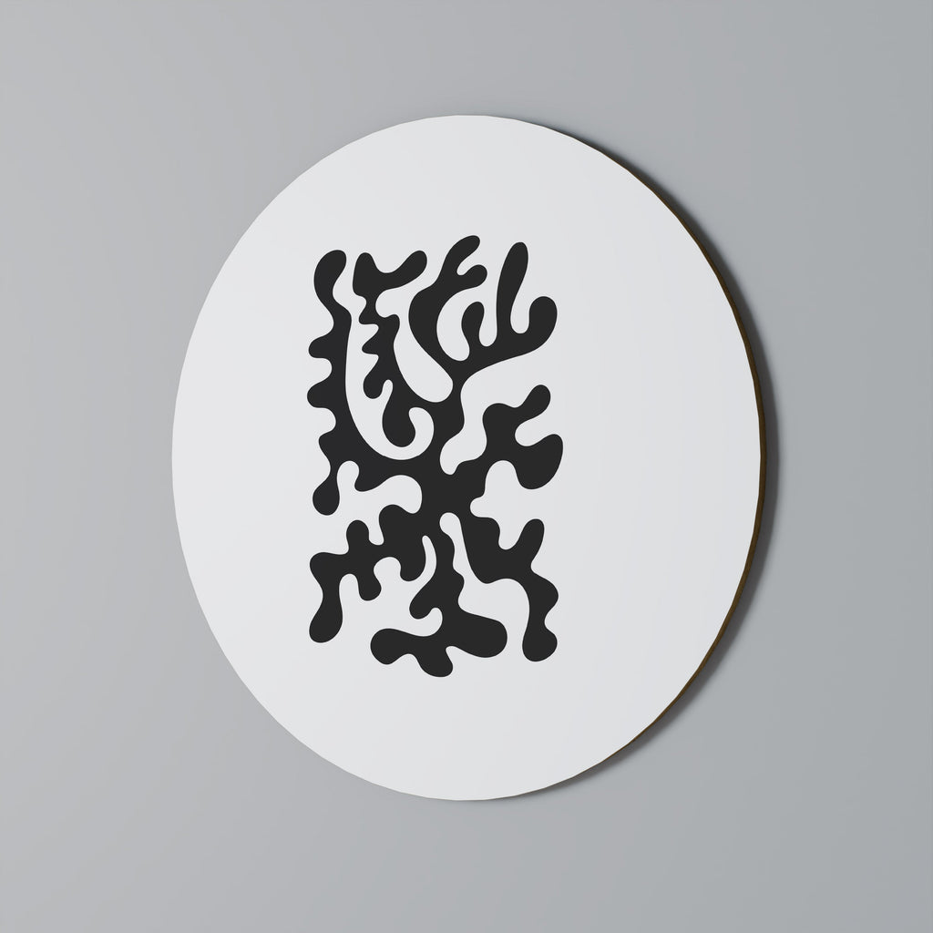 CHARCOAL CASCADE Round Wall Art