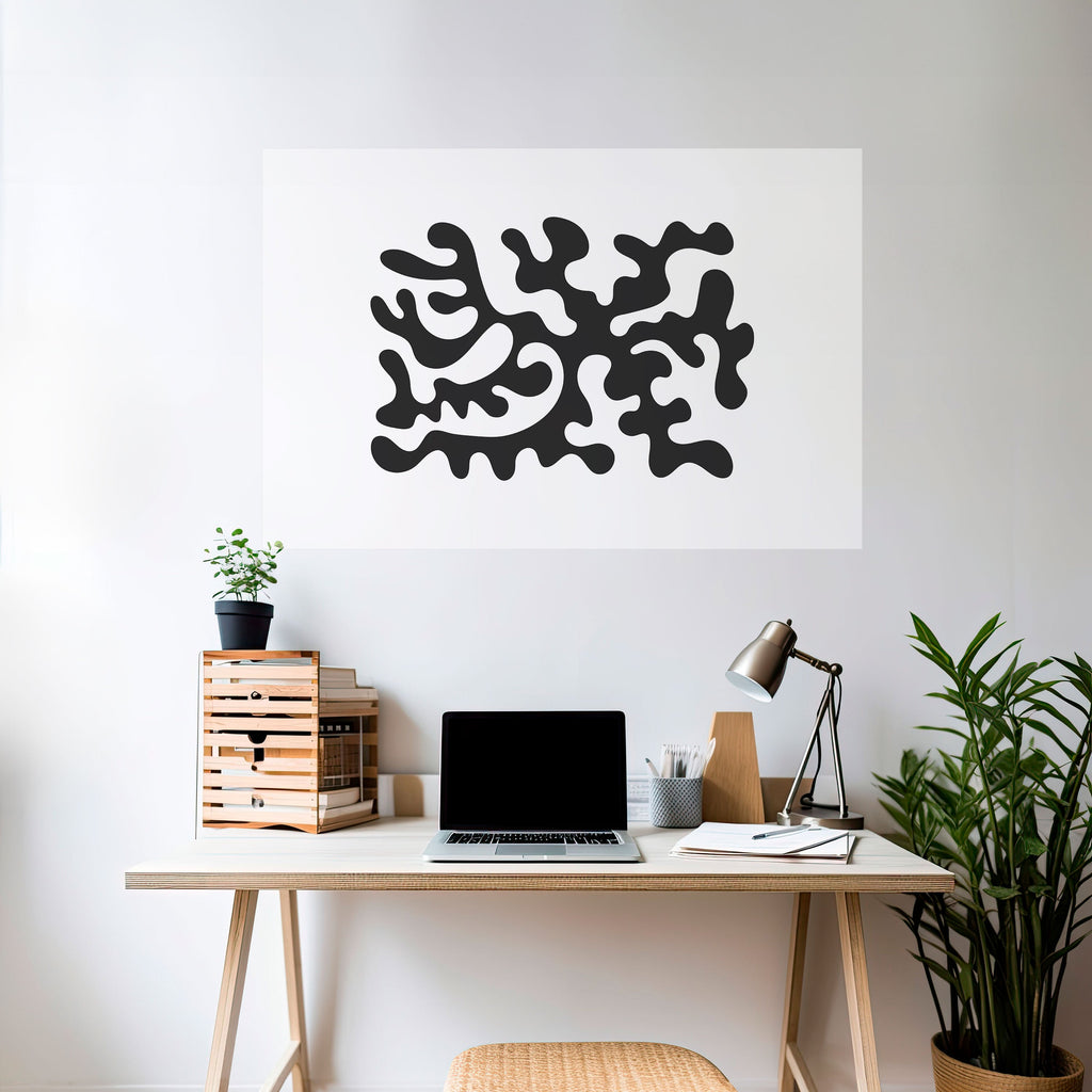 CHARCOAL CASCADE Poster Horizontal Autocolante