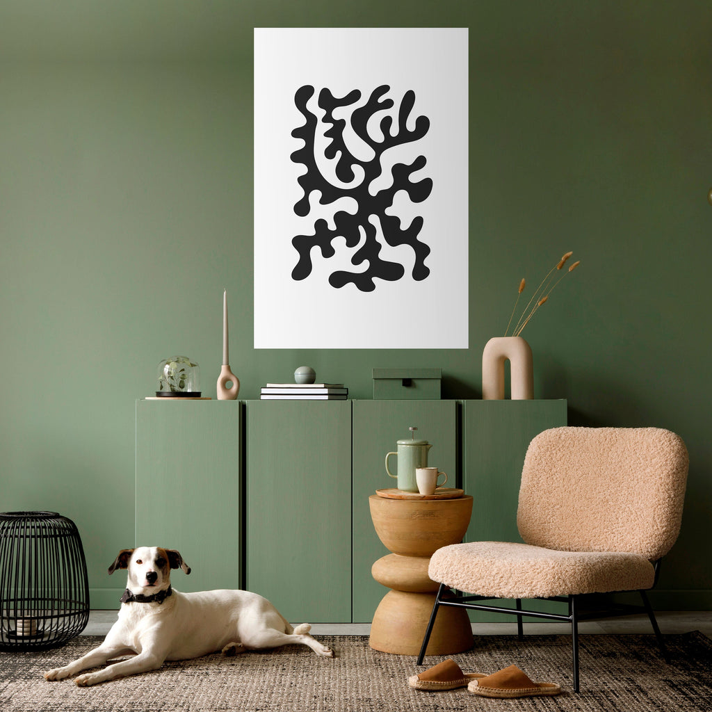 CHARCOAL CASCADE Peel and Stick Vertical Poster