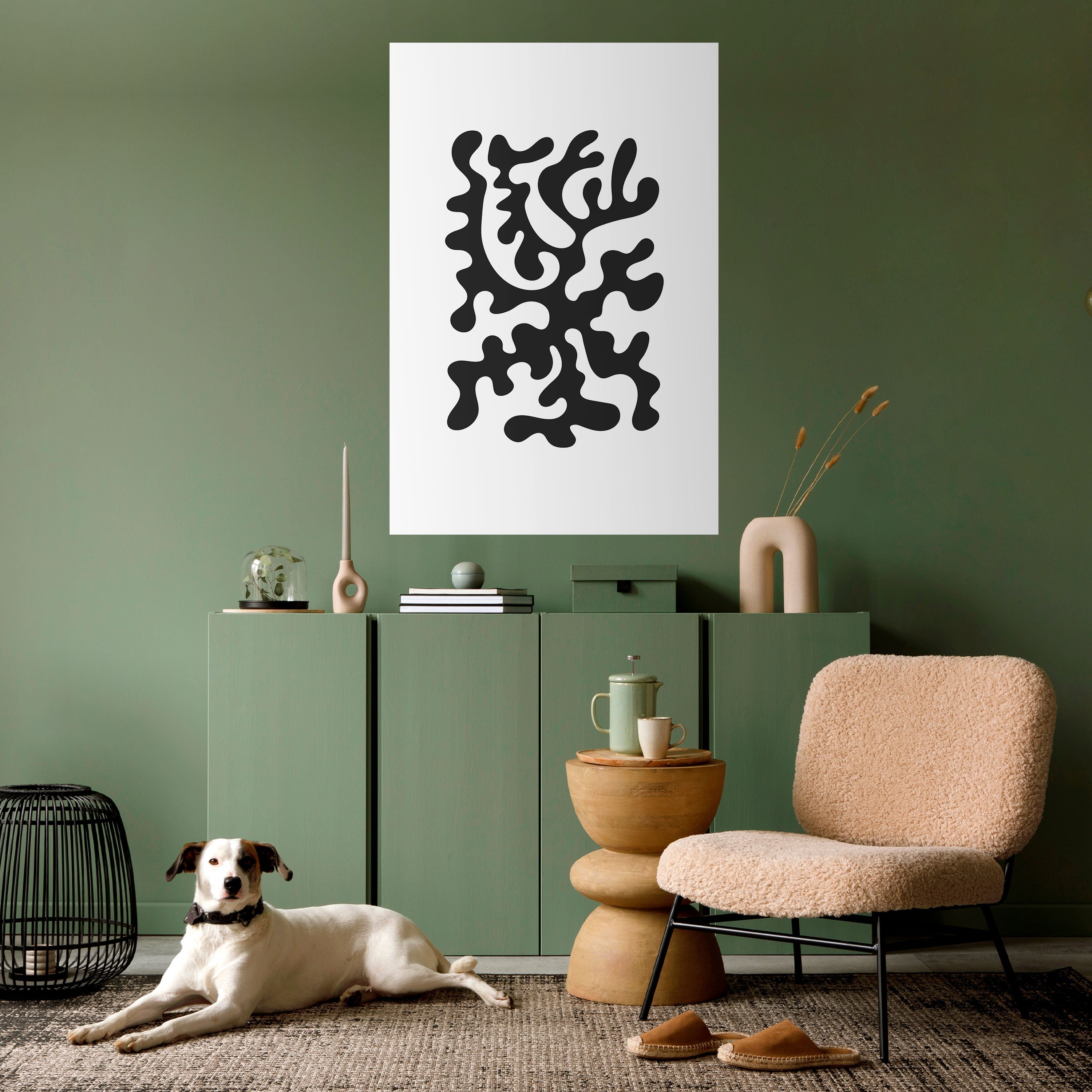 CHARCOAL CASCADE Peel and Stick Vertical Poster