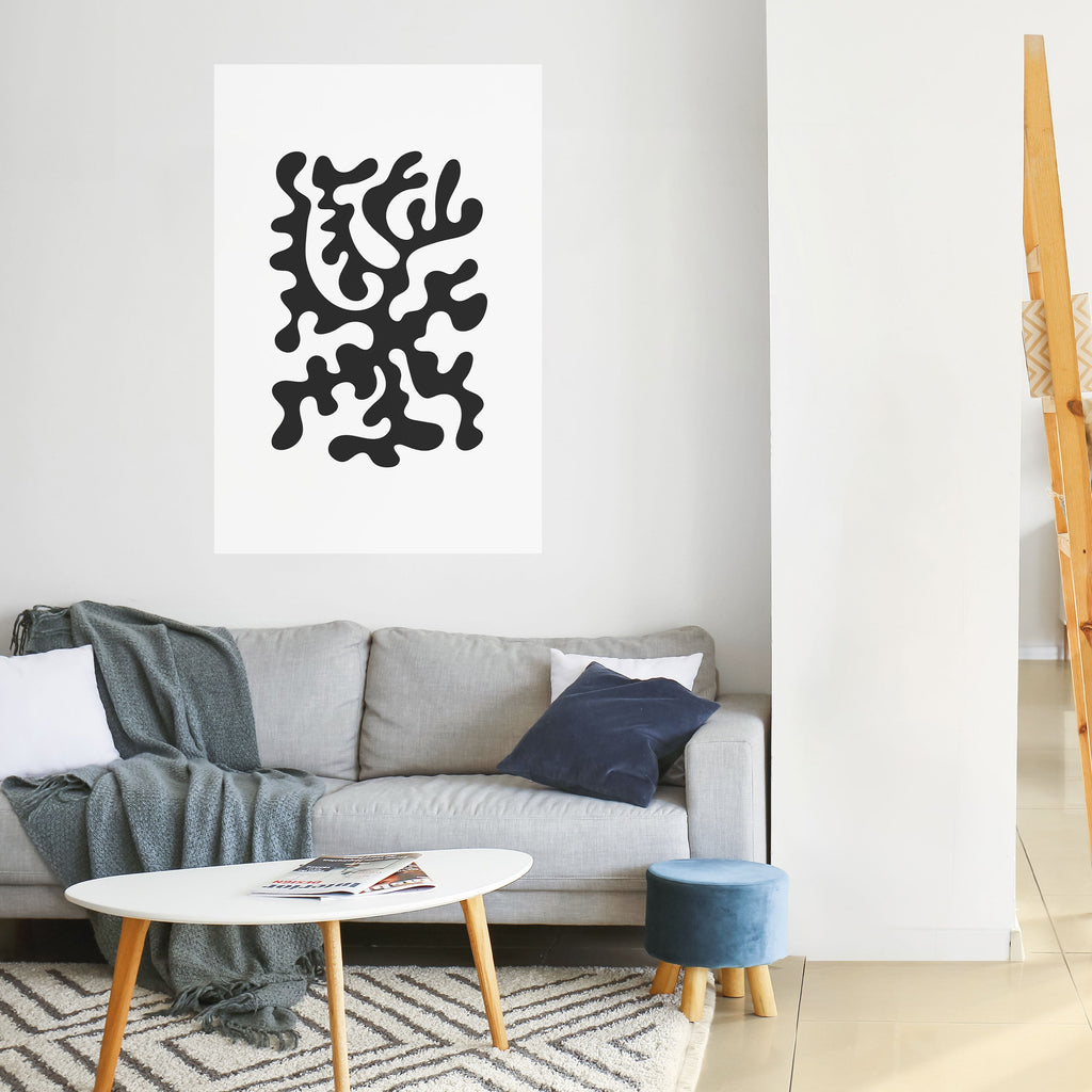 CHARCOAL CASCADE Peel and Stick Vertical Poster