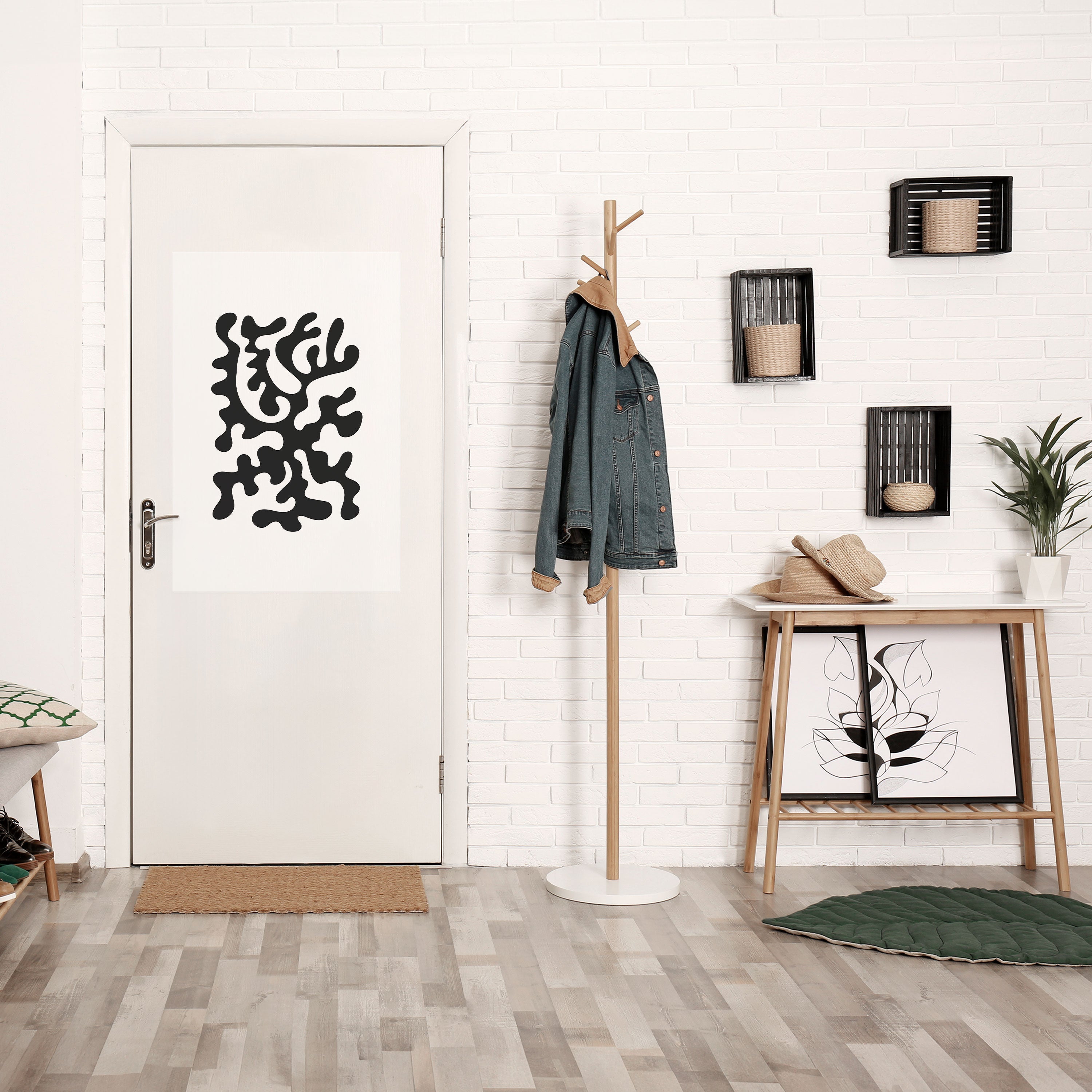 CHARCOAL CASCADE Peel and Stick Vertical Poster