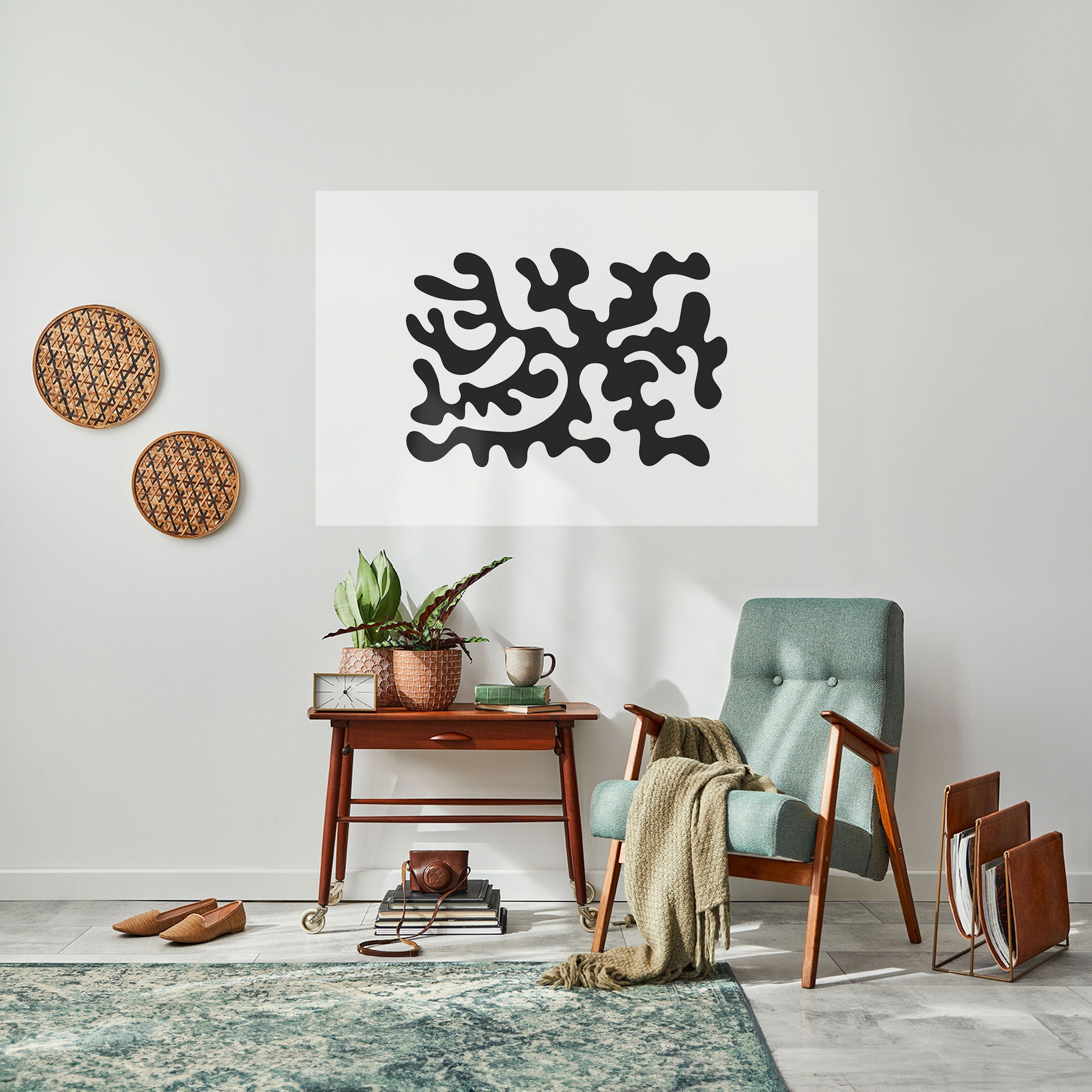 CHARCOAL CASCADE Poster Horizontal Autocolante