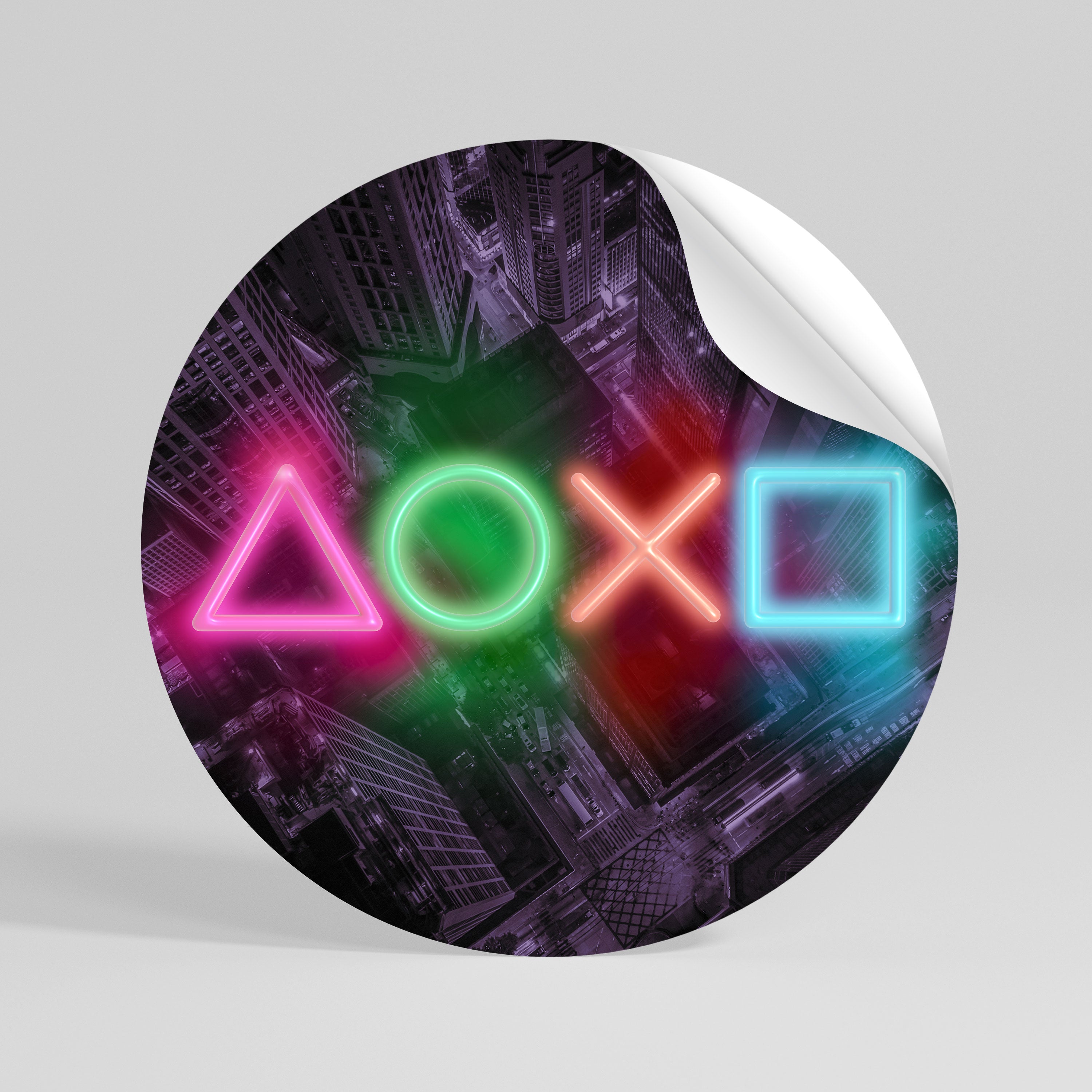 CYBERPUNK CHRONICLE Peel and Stick Round Sticker