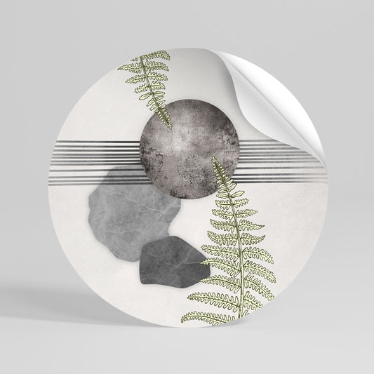 FERN MELANCHOLY Autocolante Redondo Removível